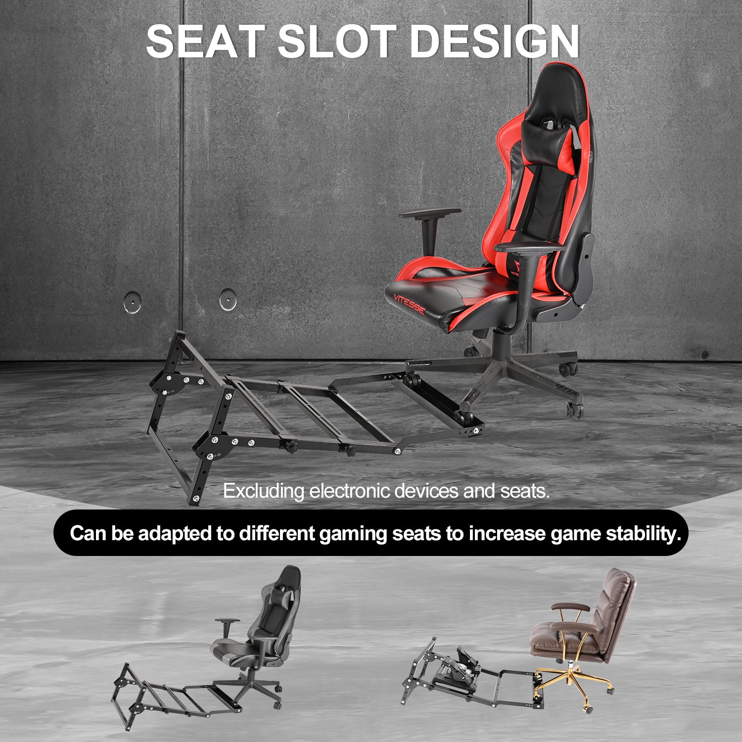 Minneer Flight Racing Pedal Bracket Compatible with All Logitech/Thrustmaster/Fanatec Pedals, Foldable