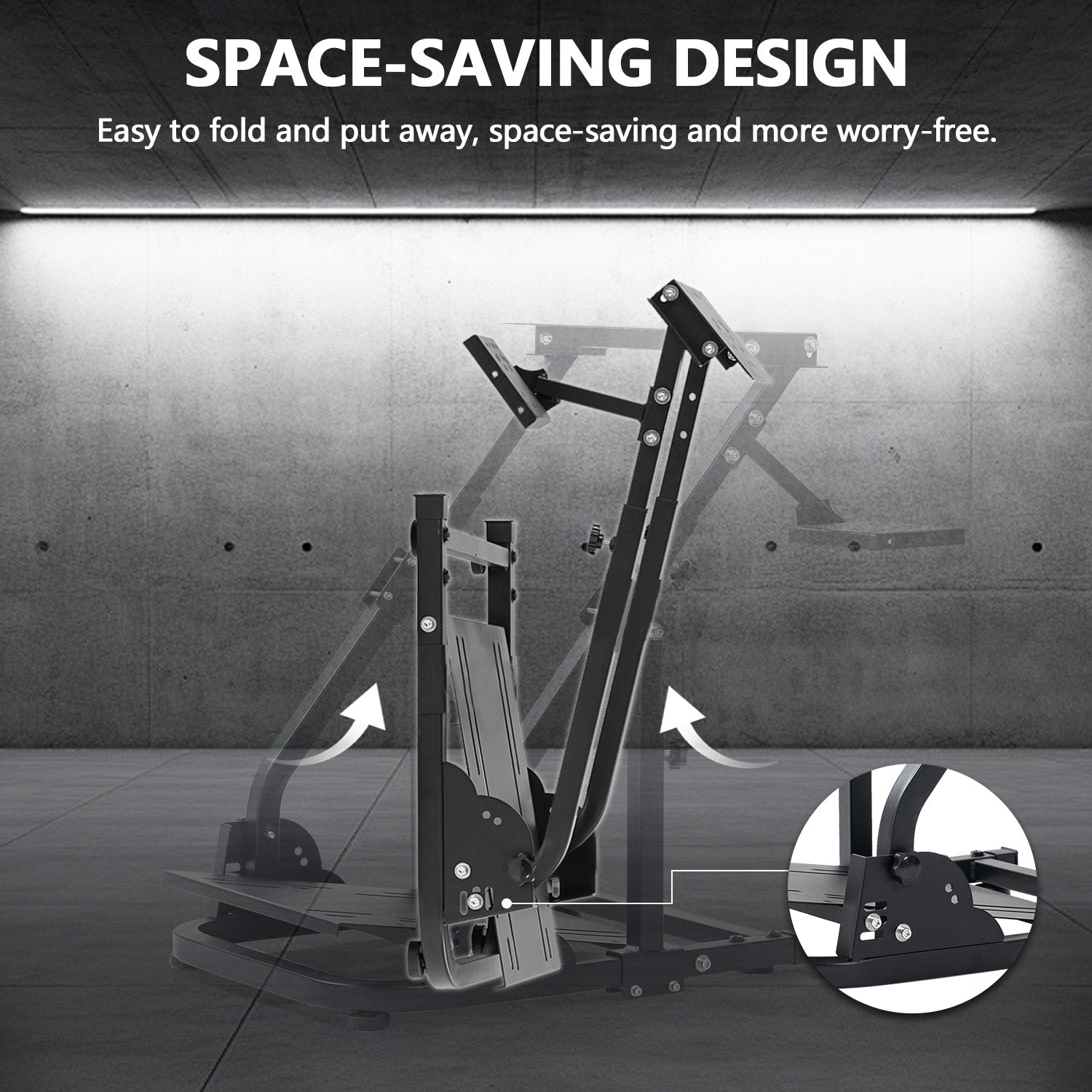 Minneer Stable Racing Wheel Stand with Double Support Arms Fit Logitech Moza R5