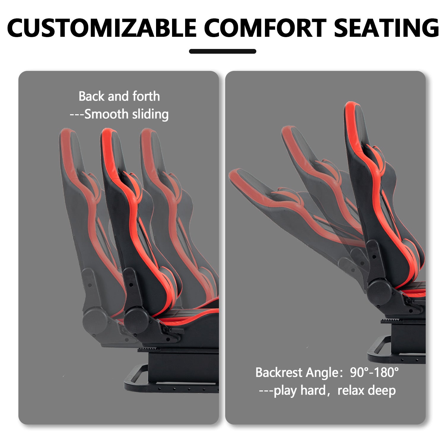 Minneer New Upgrade Driving Simulator Cockpit with Red Seat Fit Logitech Thrustmaster