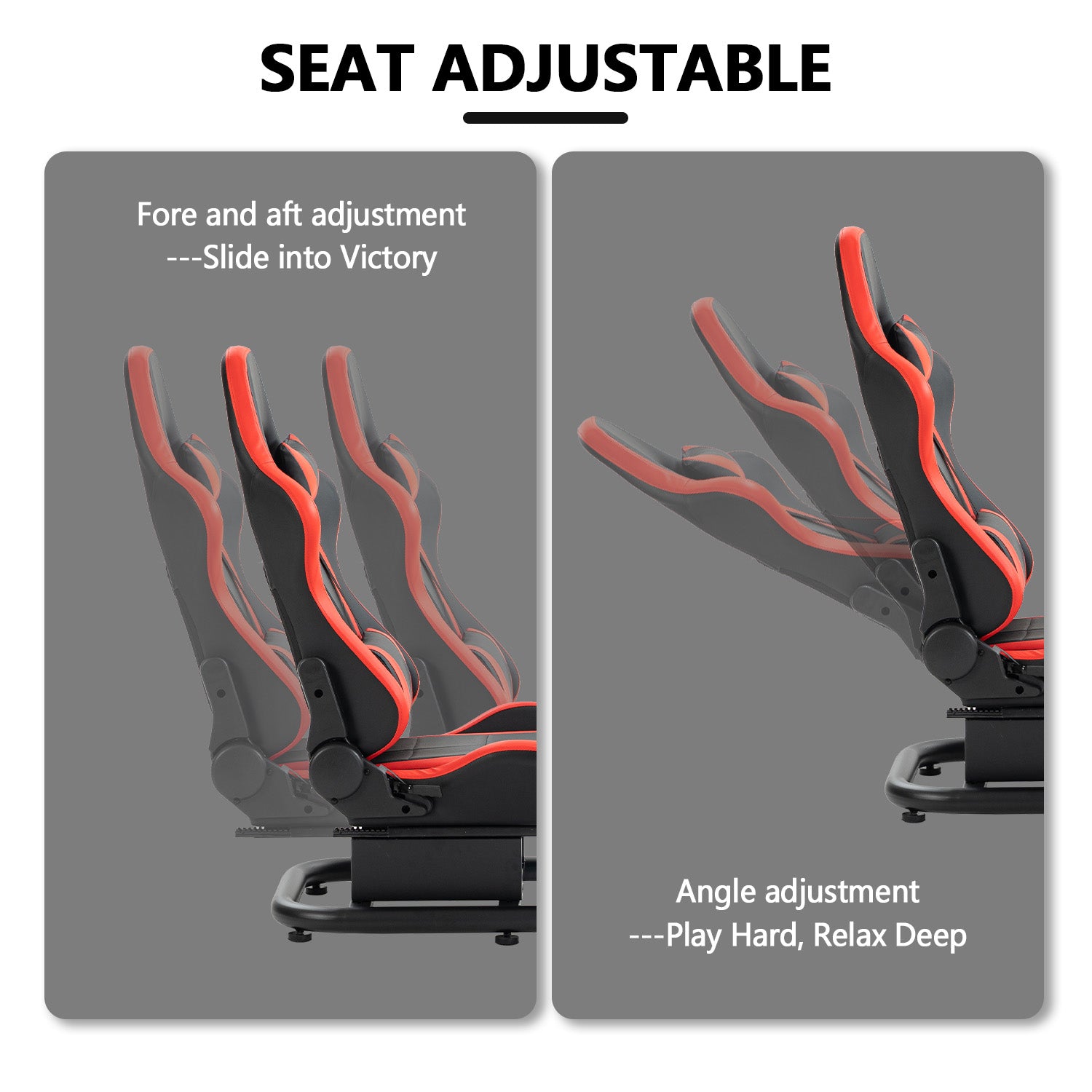 Minneer Racing Simulator Cockpit with Red Seat & Monitor Stand Fit Logitech Fanatec CSL-DD