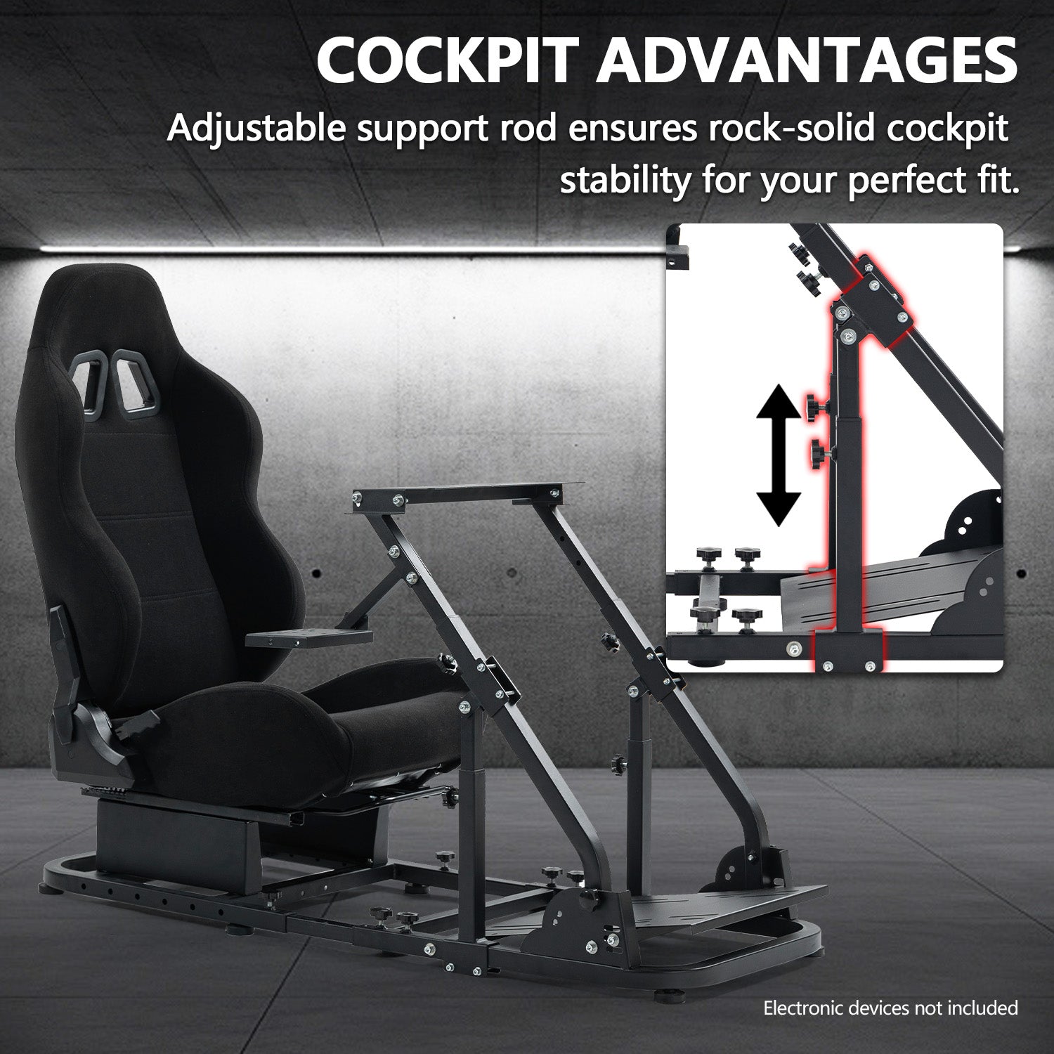 Minneer Racing Simulator Cockpit with Seat Foldable Fit Logitech G29 G920 Fanatec