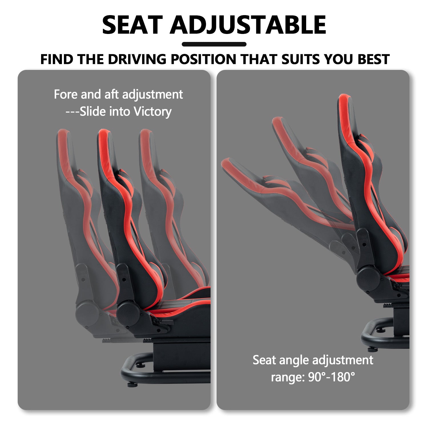 Minneer Sim Racing Cockpit with Red Seat Fit Logitech G29 G920 G923 Thrustmaster T300RS