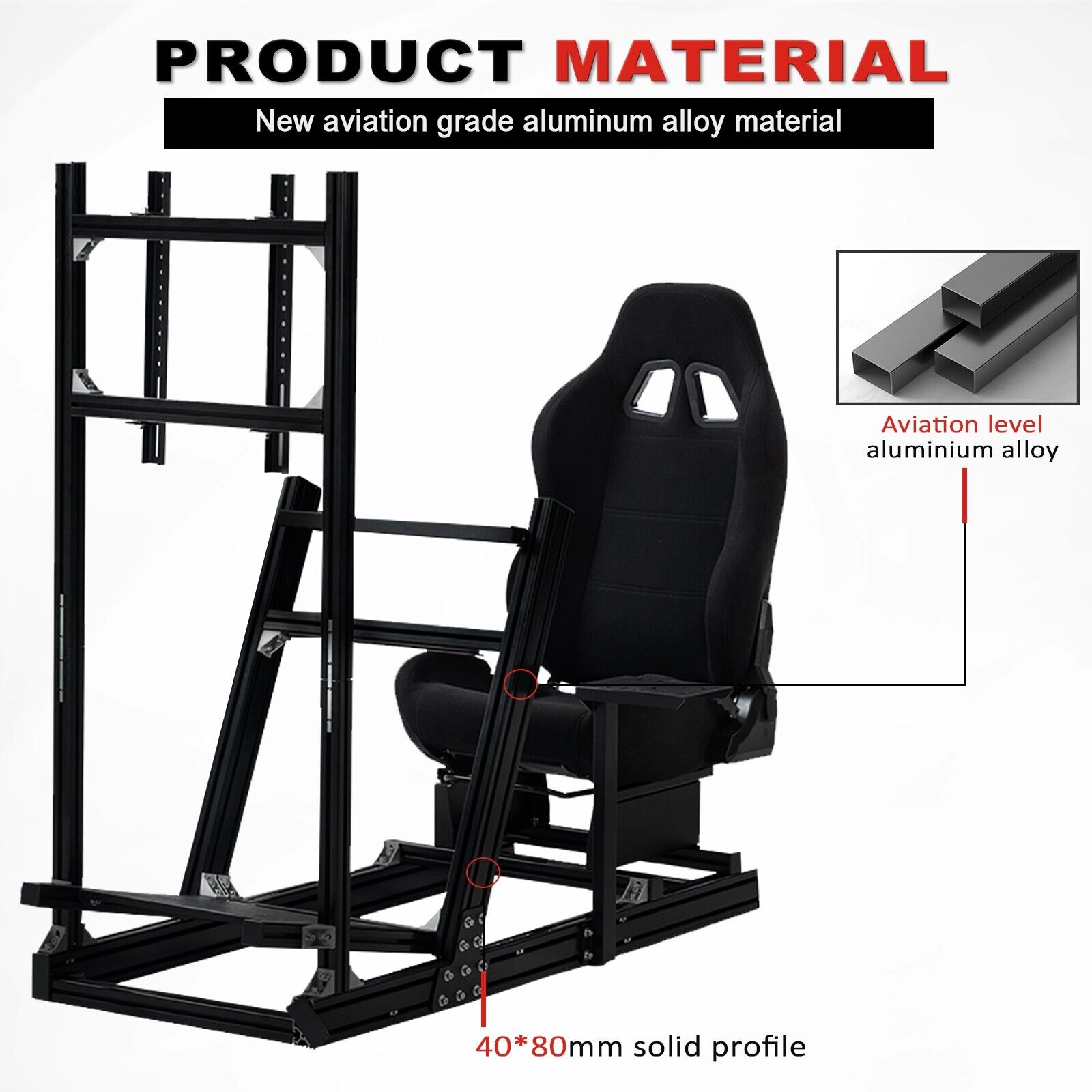 Minneer F1 Racing simulator Cockpit with Seat & Monitor Stand Fit Logitech G29 G920 G923