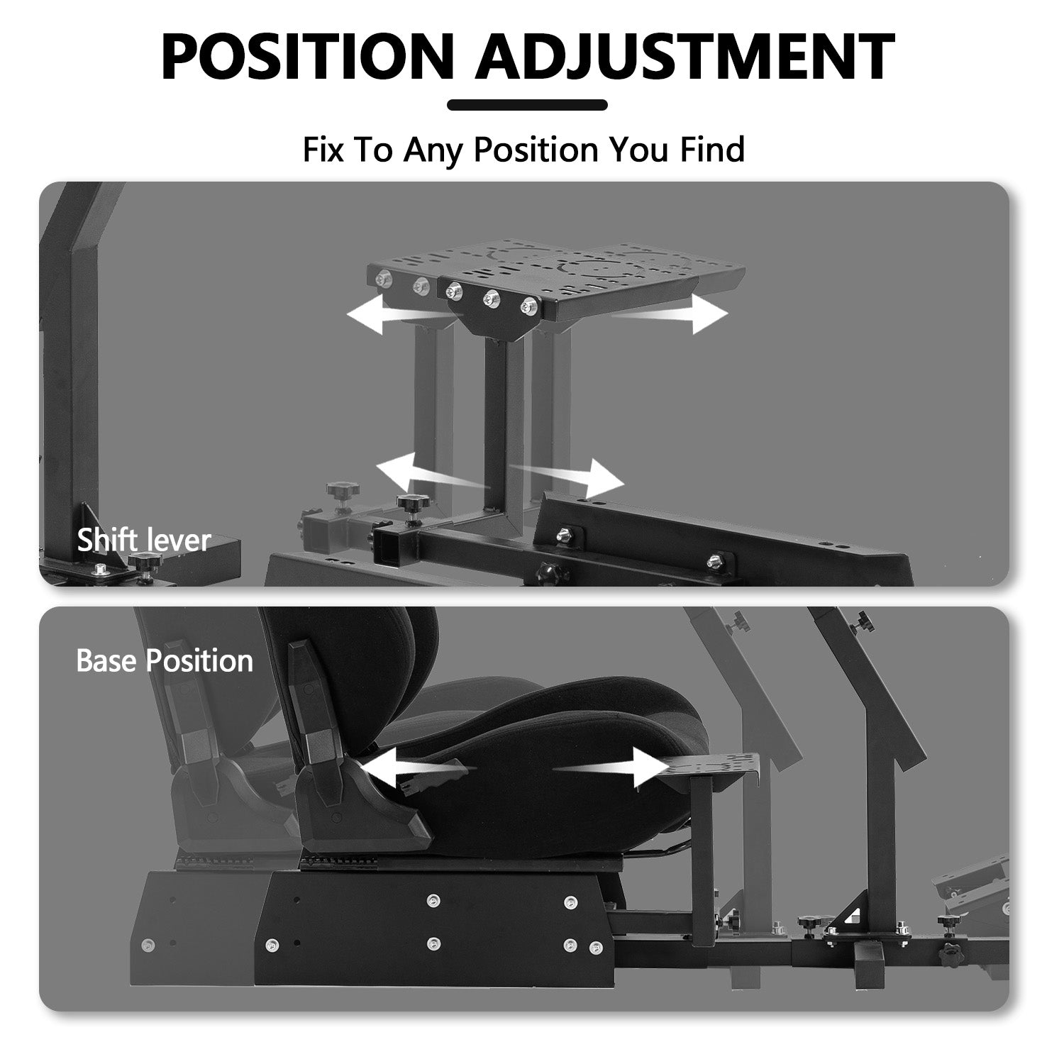 Minneer New Upgrade Racing Simulator Cockpit with Black Seat Fit Logitech Thrustmaster