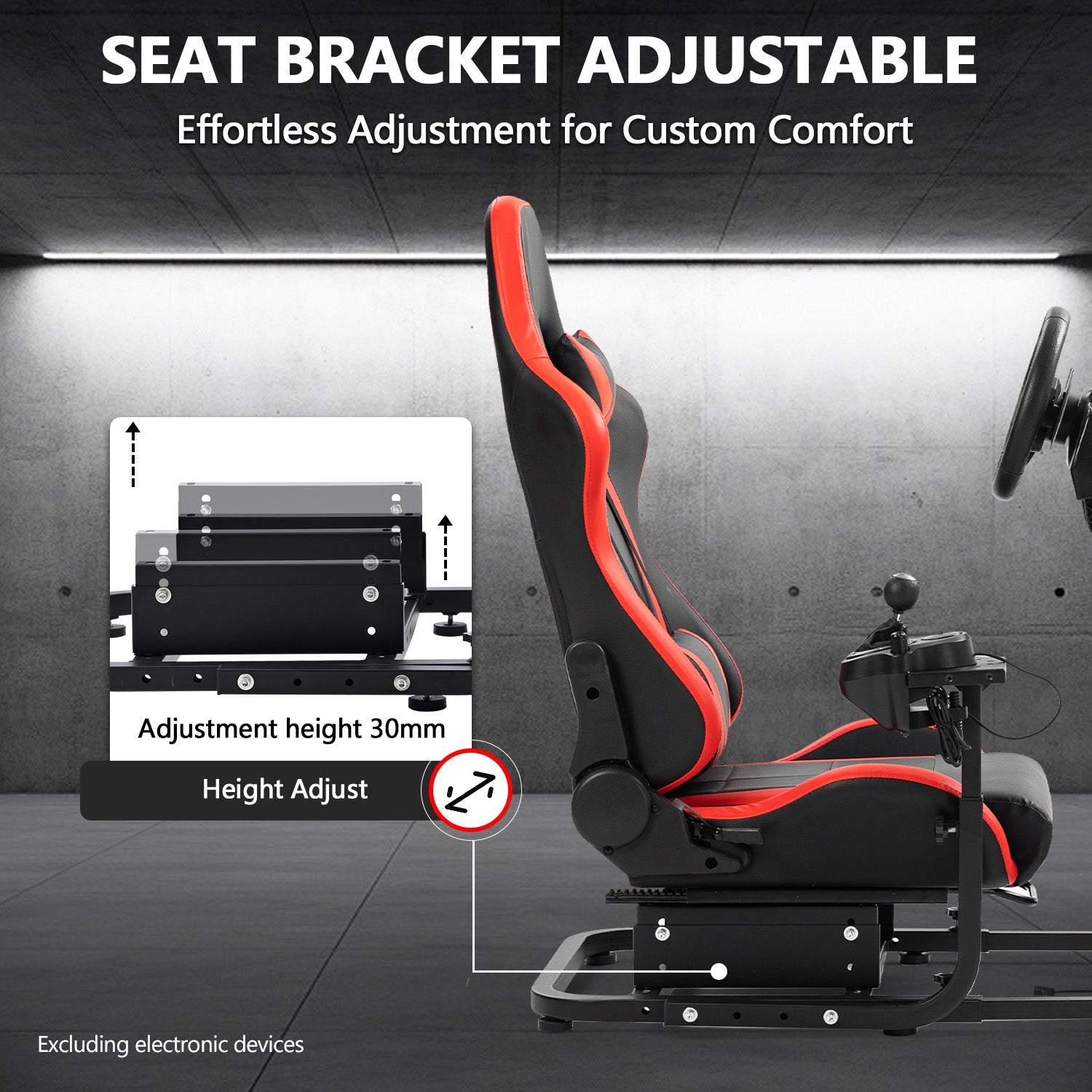 Minneer Racing Simulator Cockpit Stable with Seat Fit Logitech G29 G920 GPRO Fanatec CSL-DD