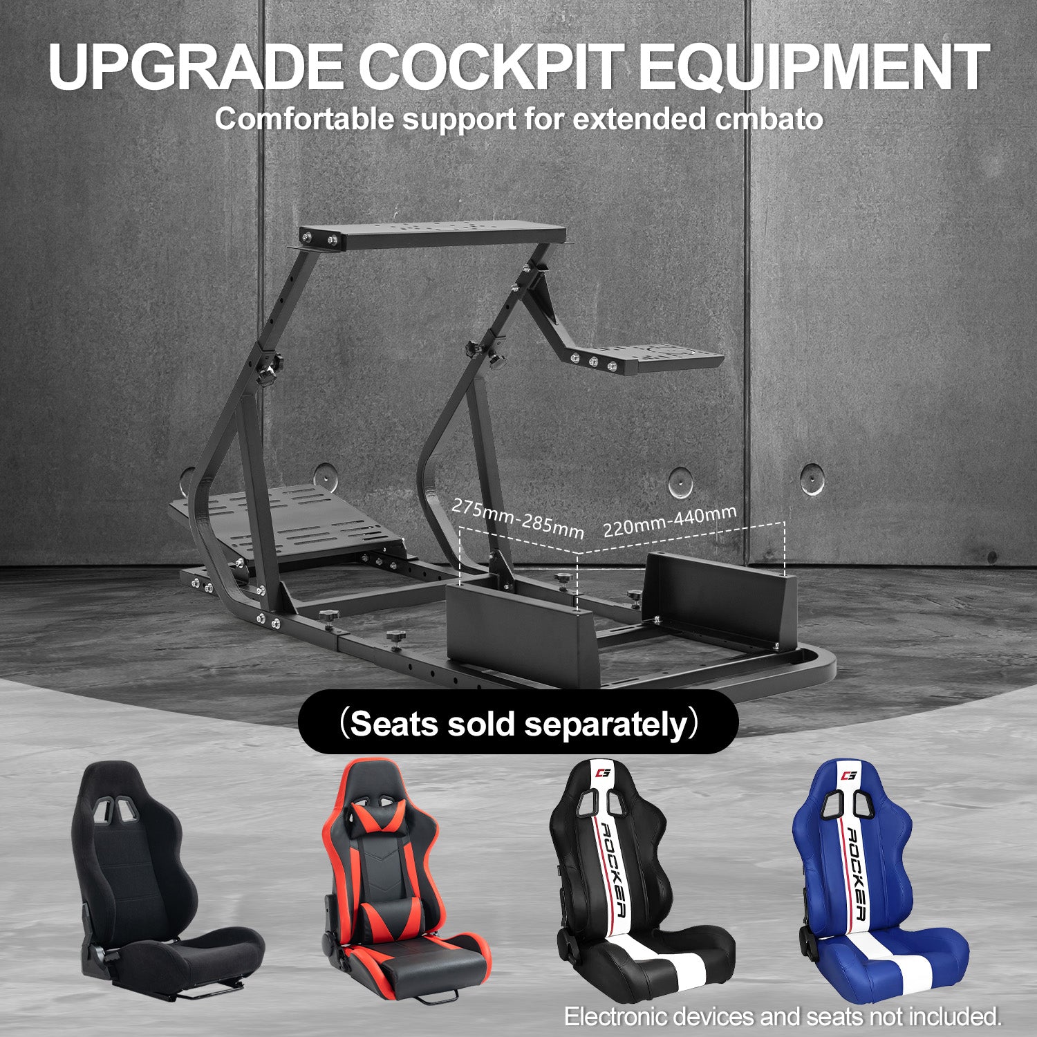 Minneer New Driving Simulator Cockpit Fit Logitech Thrustmaster Fanatec