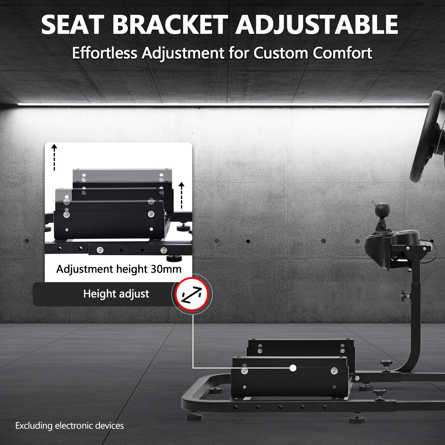 Minneer Racing Simulator Cockpit with Installable Monitor Frame,Wide Compatibility, Fit for Logitech G920 G923,Thrustmaster,Fanatec,Gaming Wheel Stand without TV Wheels Pedals Shifter Seat