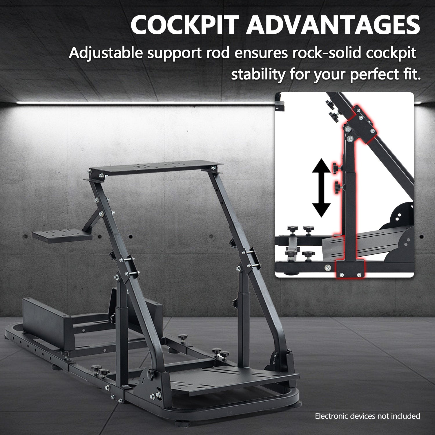 Minneer Racing Simulator Cockpit with Double Support Arms Foldable Fit Logitech Thrustmaster