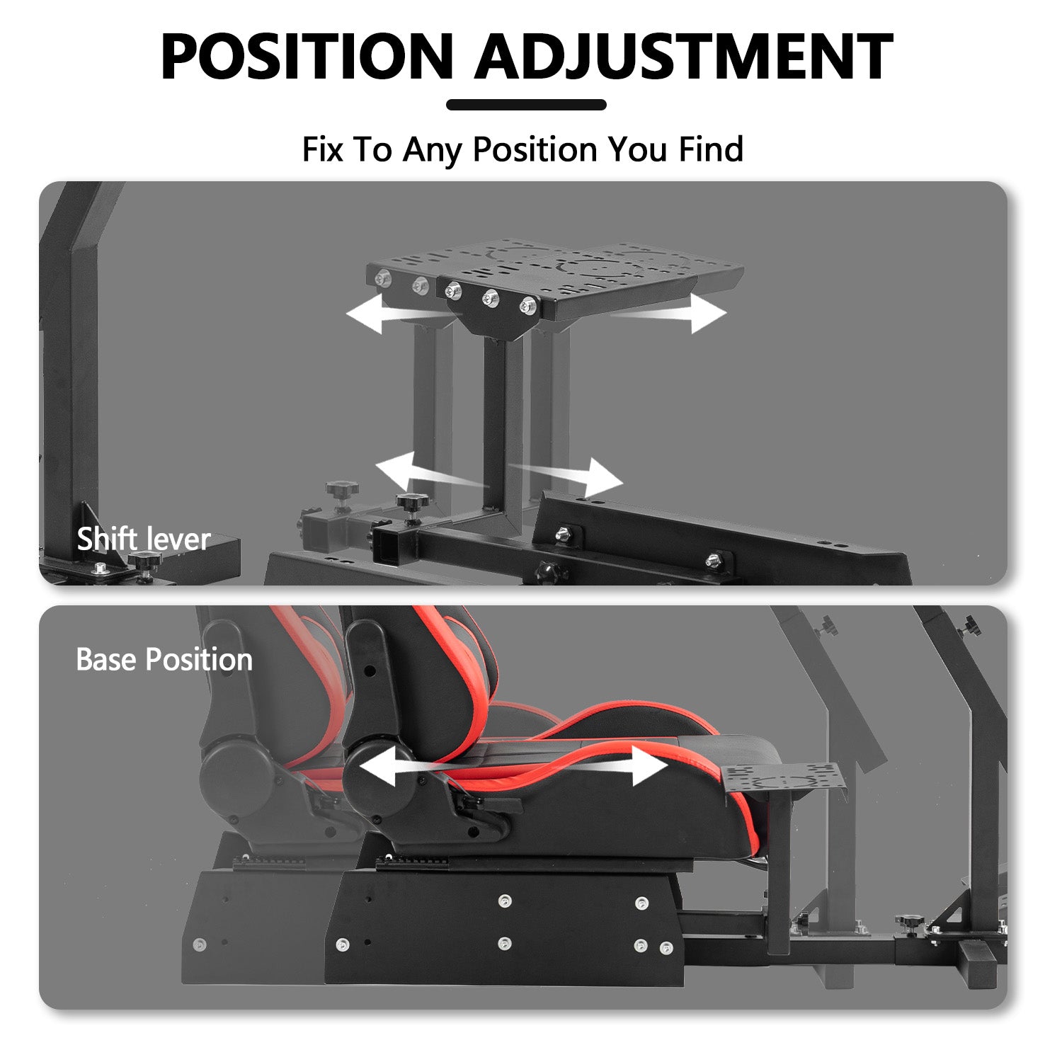 Minneer New Upgrade Racing Simulator Cockpit with Red Seat Fit Logitech Thrustmaster