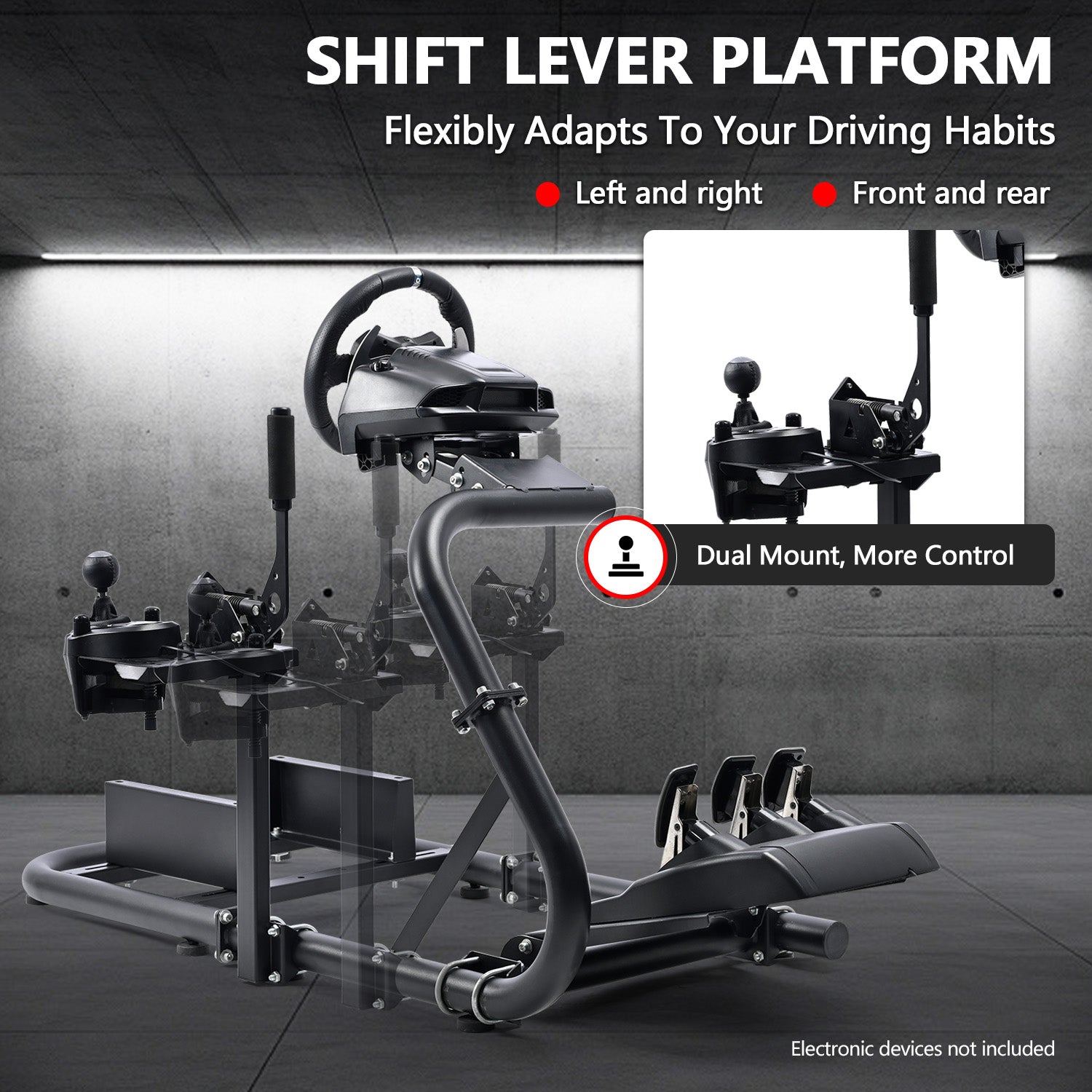 Minneer Racing Simulator Cockpit Round Tube Fit Loogitech GPRO Fanatec CSL-DD