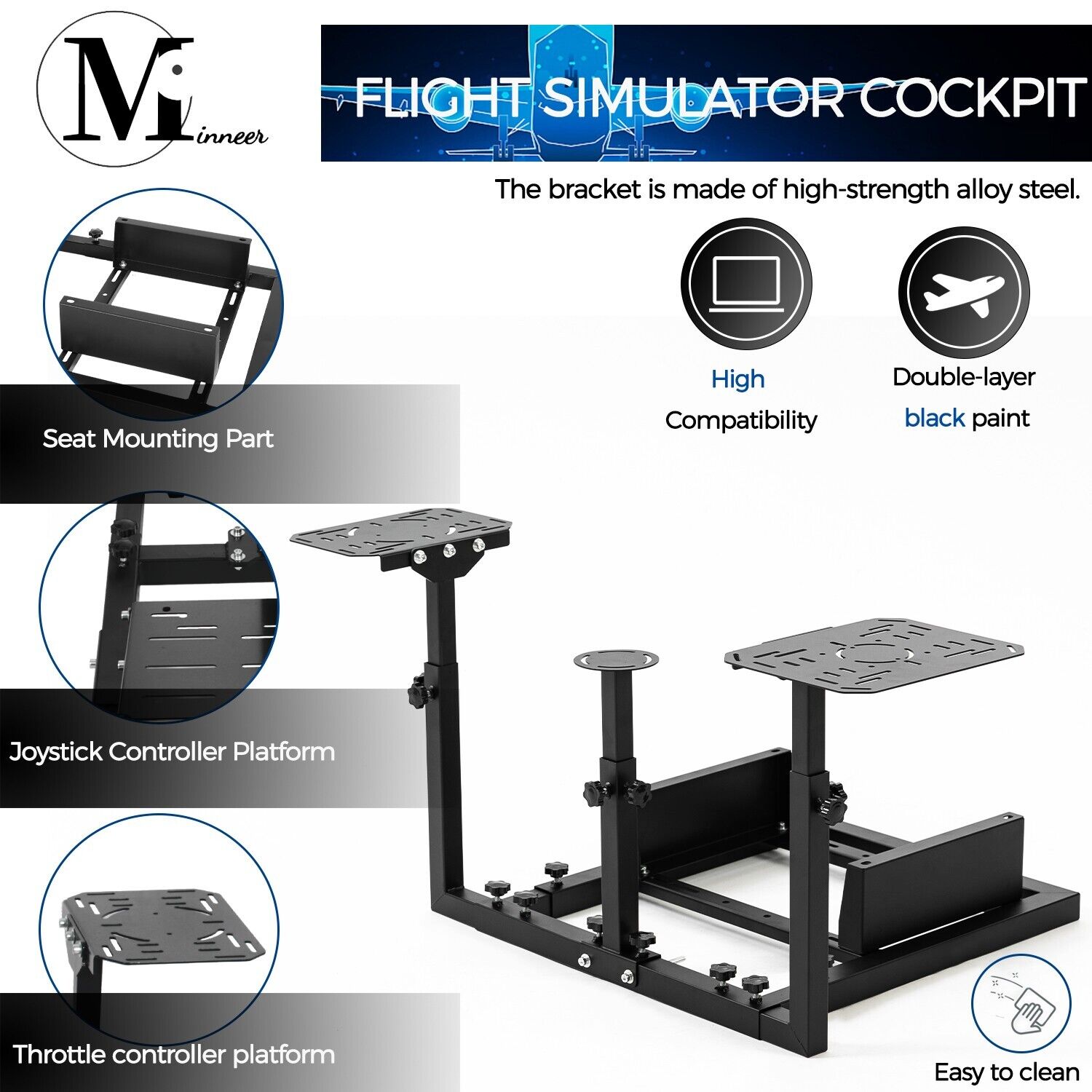 Minneer Flight Simulator Cockpit Fit Logitech X52 X56 Thrustmaster A10C HotasWarth