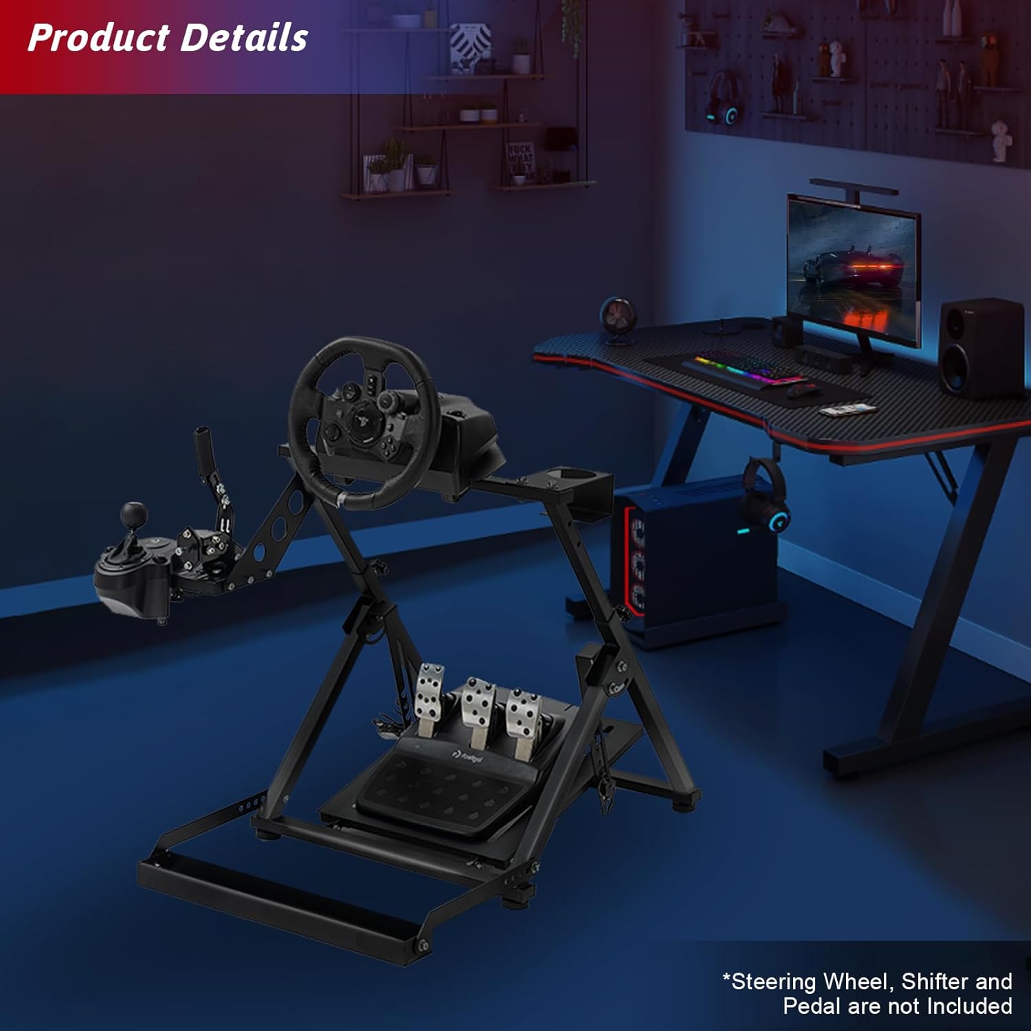 Minneer G29 Racing Wheel Stand Foldable Fit Logitech Thrustmaster T248 T300RS