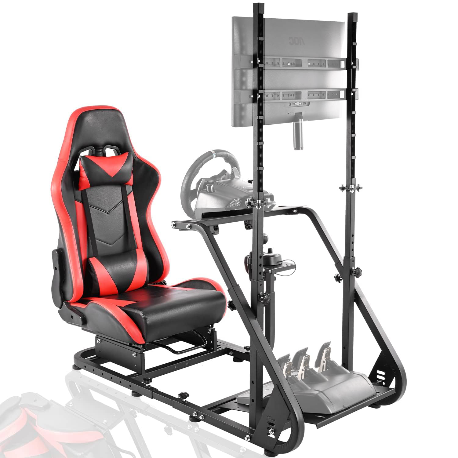 Minneer Racing Sim Cockpit with Seat and Monitor stand Fit Logitech Thrustmaster