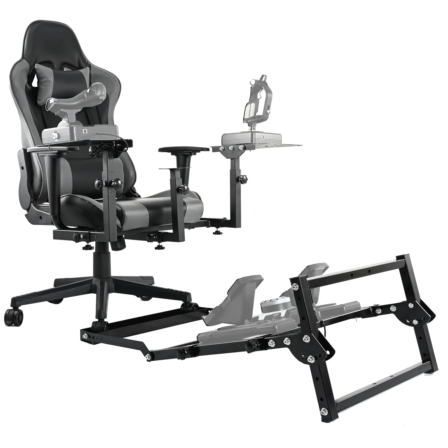 Minneer Flight Joystick Hotas Mount with Chair Pedal Mount Fit Thrustmaster Logitech A10C Hotas Warthog