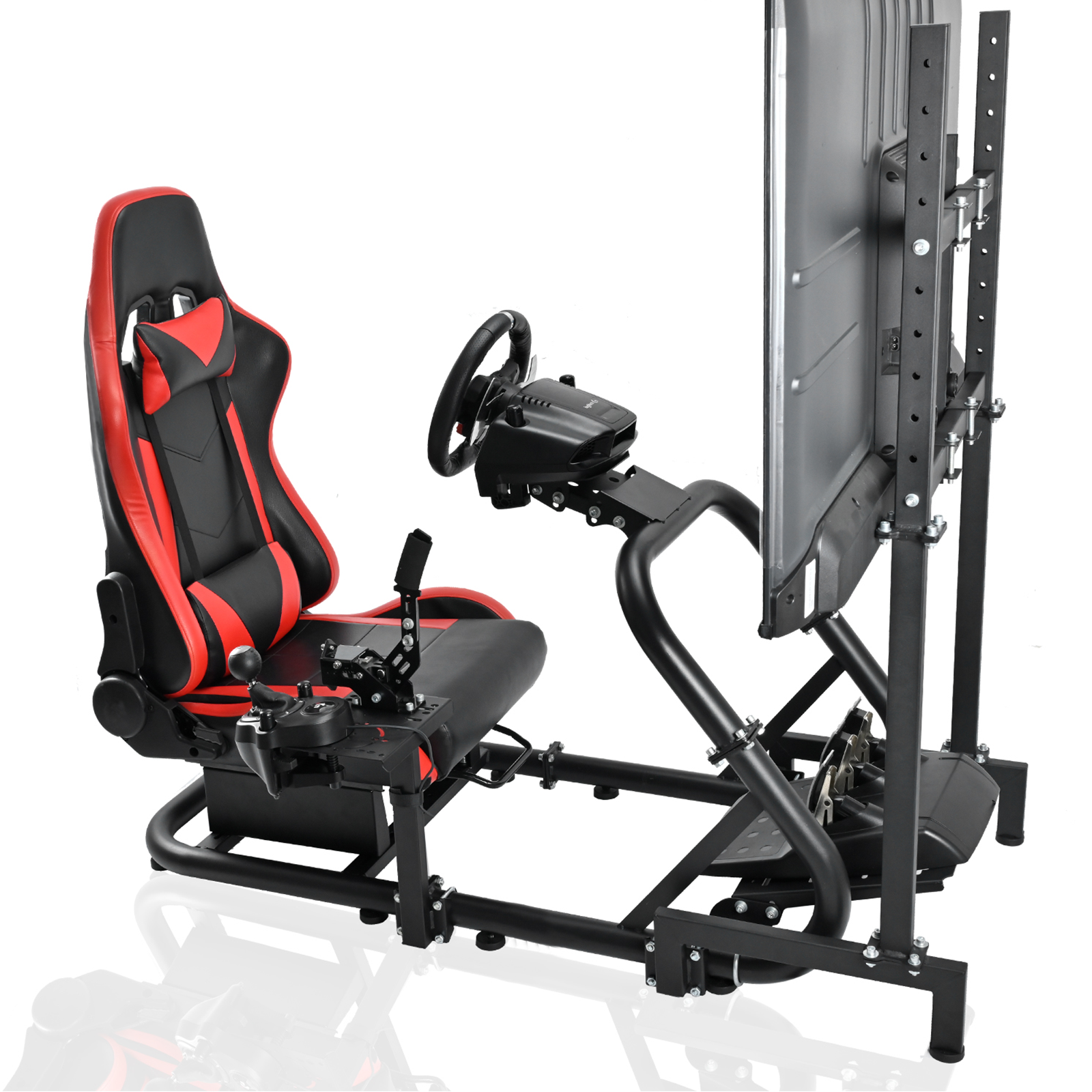 Minneer Racing Simulator Cockpit with Seat & Monitor Stand Fit Logitech Fanatec CSL-DD