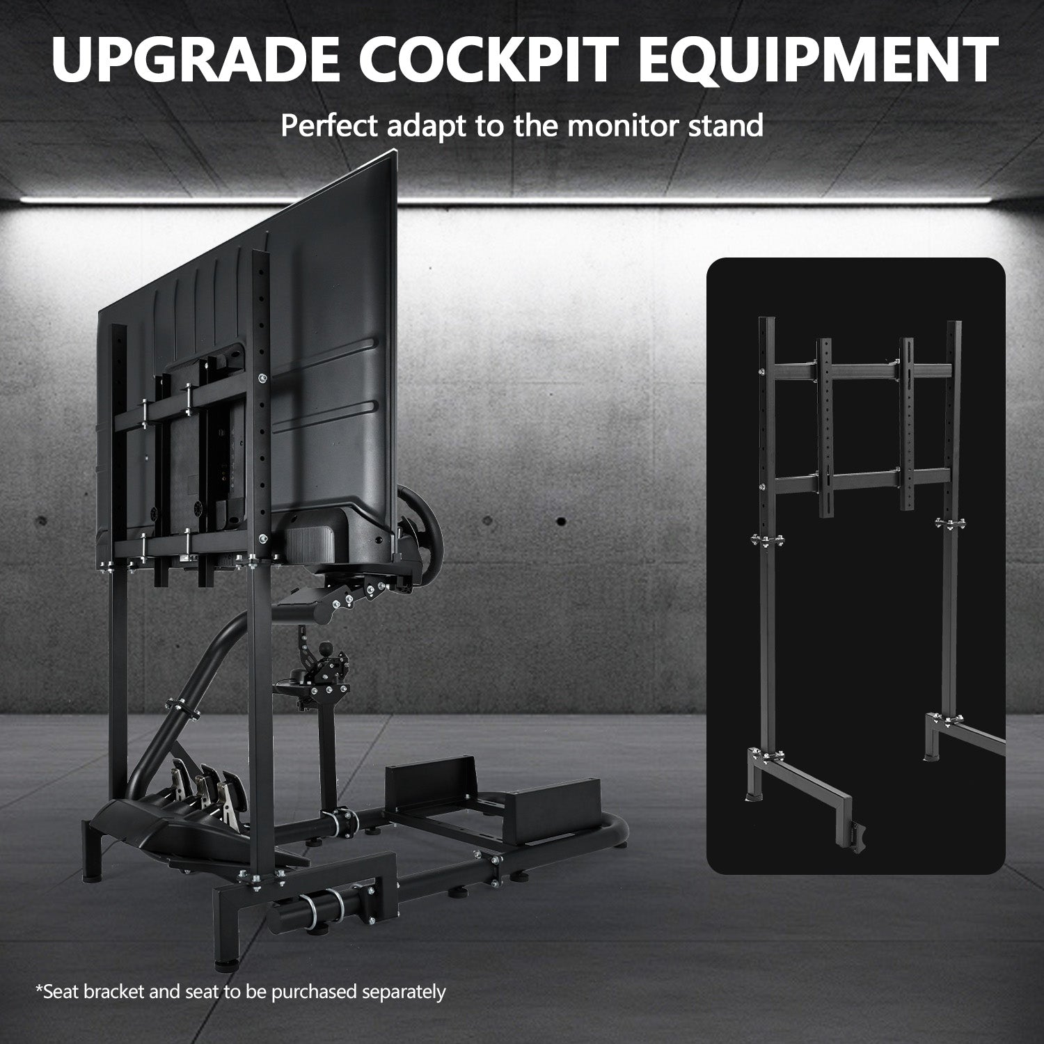 Minneer Racing Simulator Cockpit Round Tube Fit Loogitech GPRO Fanatec CSL-DD