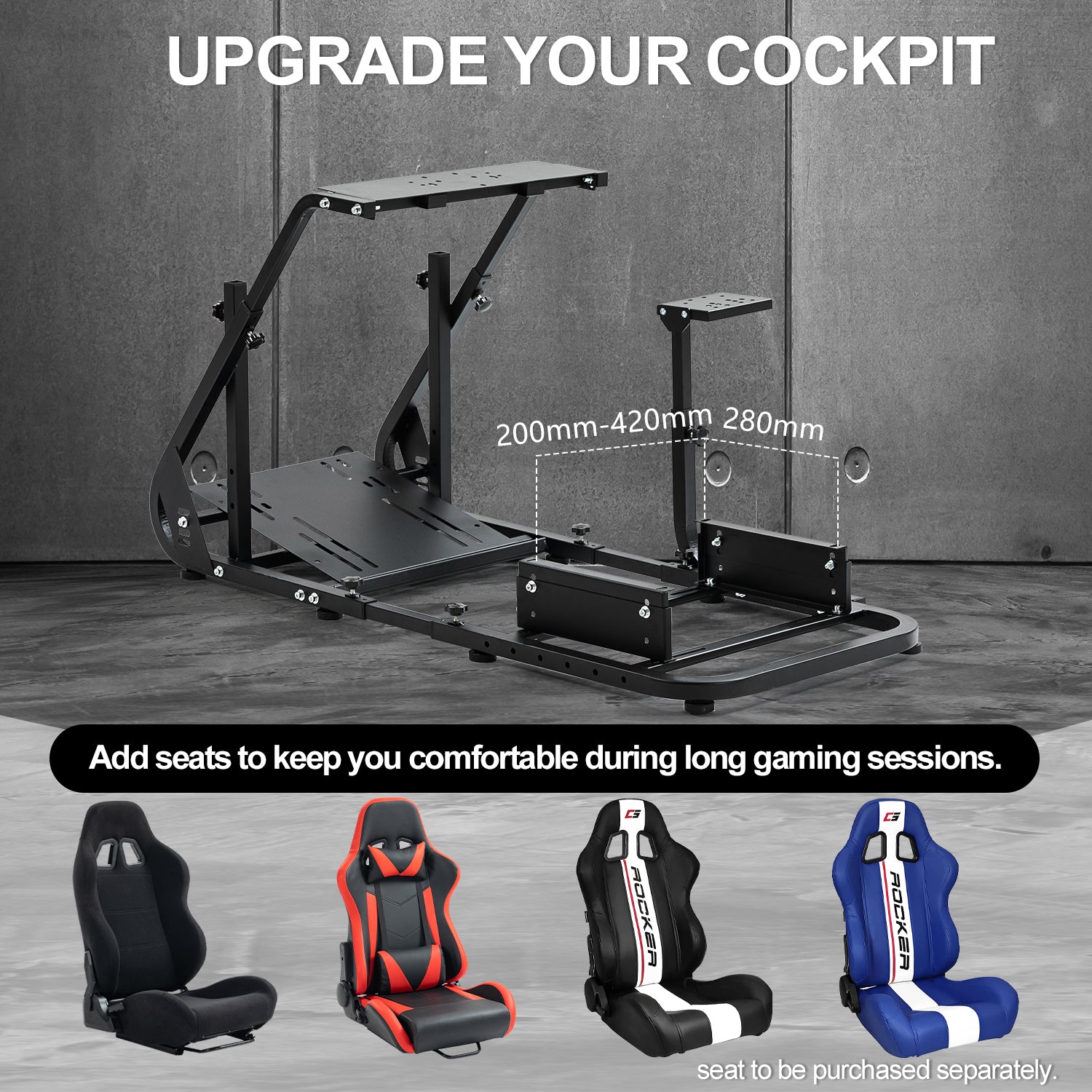 Minneer Racing Simulator Cockpit Stable Fit Logitech Thrustmaster T128 T248 T300RS