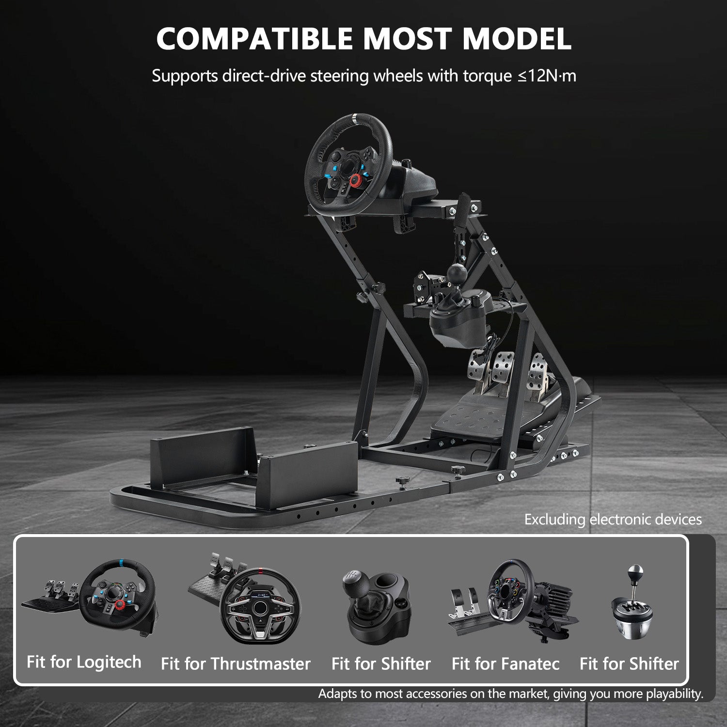Minneer New Driving Simulator Cockpit Fit Logitech Thrustmaster Fanatec