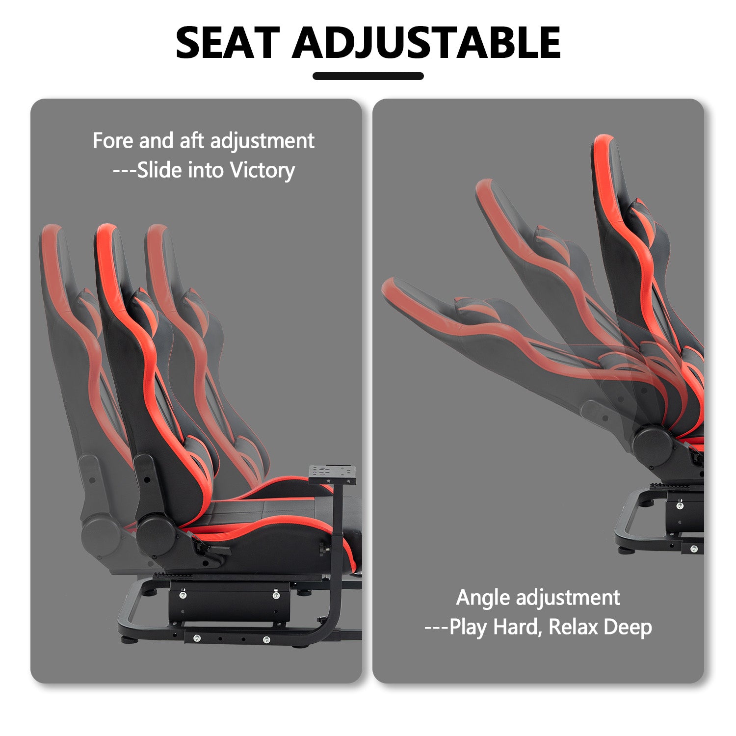 Minneer Racing Sim Cockpit with Red Seat and Monitor stand Fit Logitech Thrustmaster