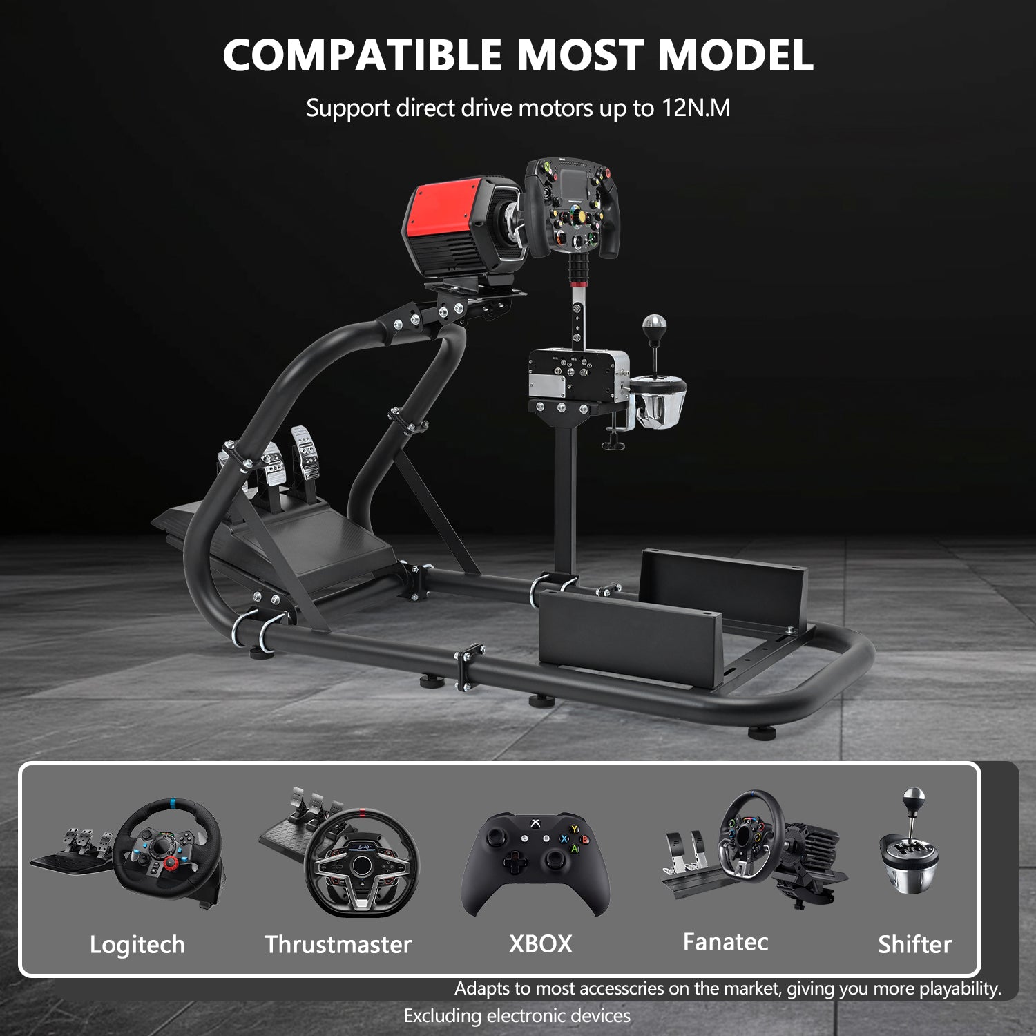 Minneer Advanced Racing Simulator Cockpit Fit Logitech Fanatec CSL-DD Thrustmaster