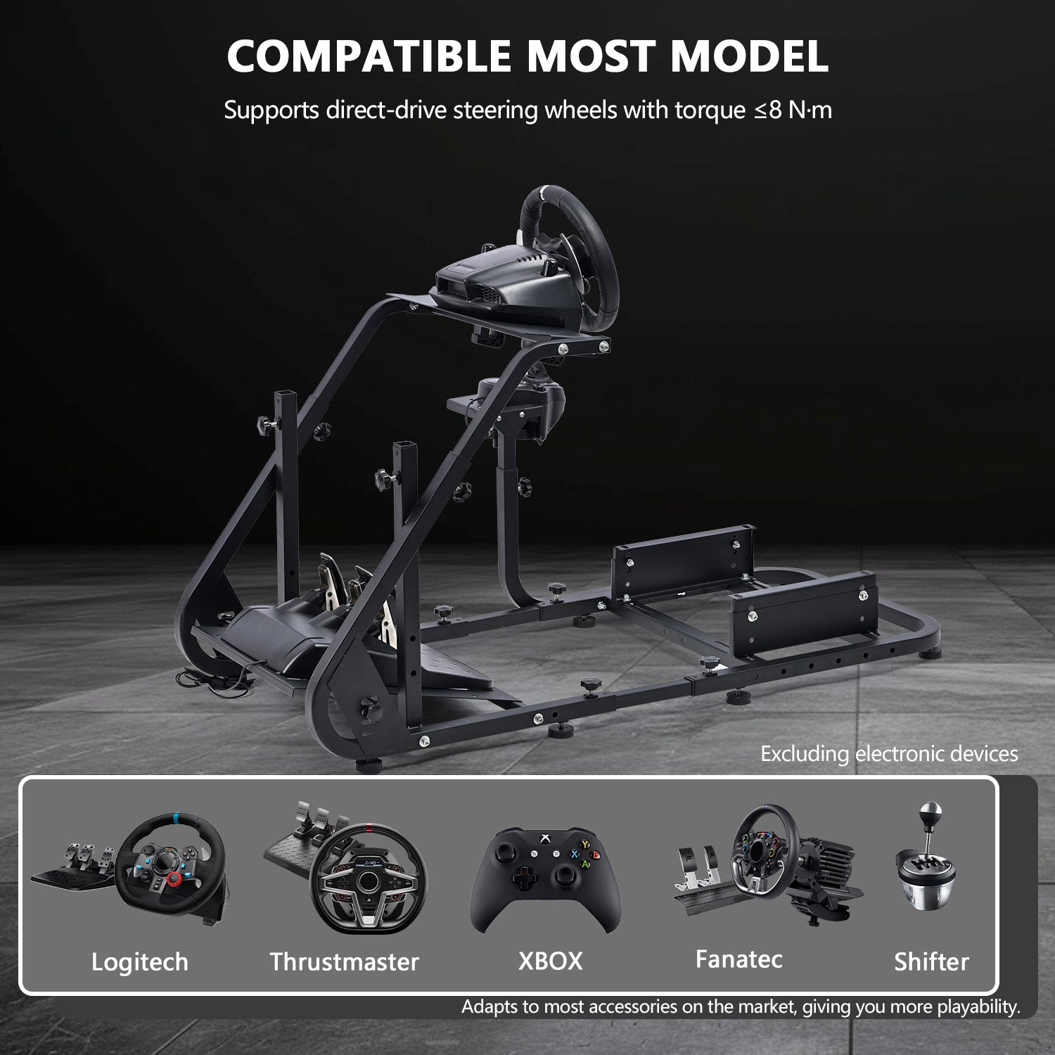 Minneer Racing Simulator Cockpit Stable Fit Logitech Thrustmaster T128 T248 T300RS