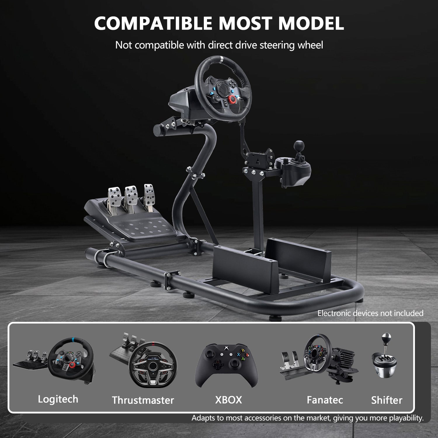 Minneer Racing Simulator Cockpit Round Tube Fit Loogitech GPRO Fanatec CSL-DD