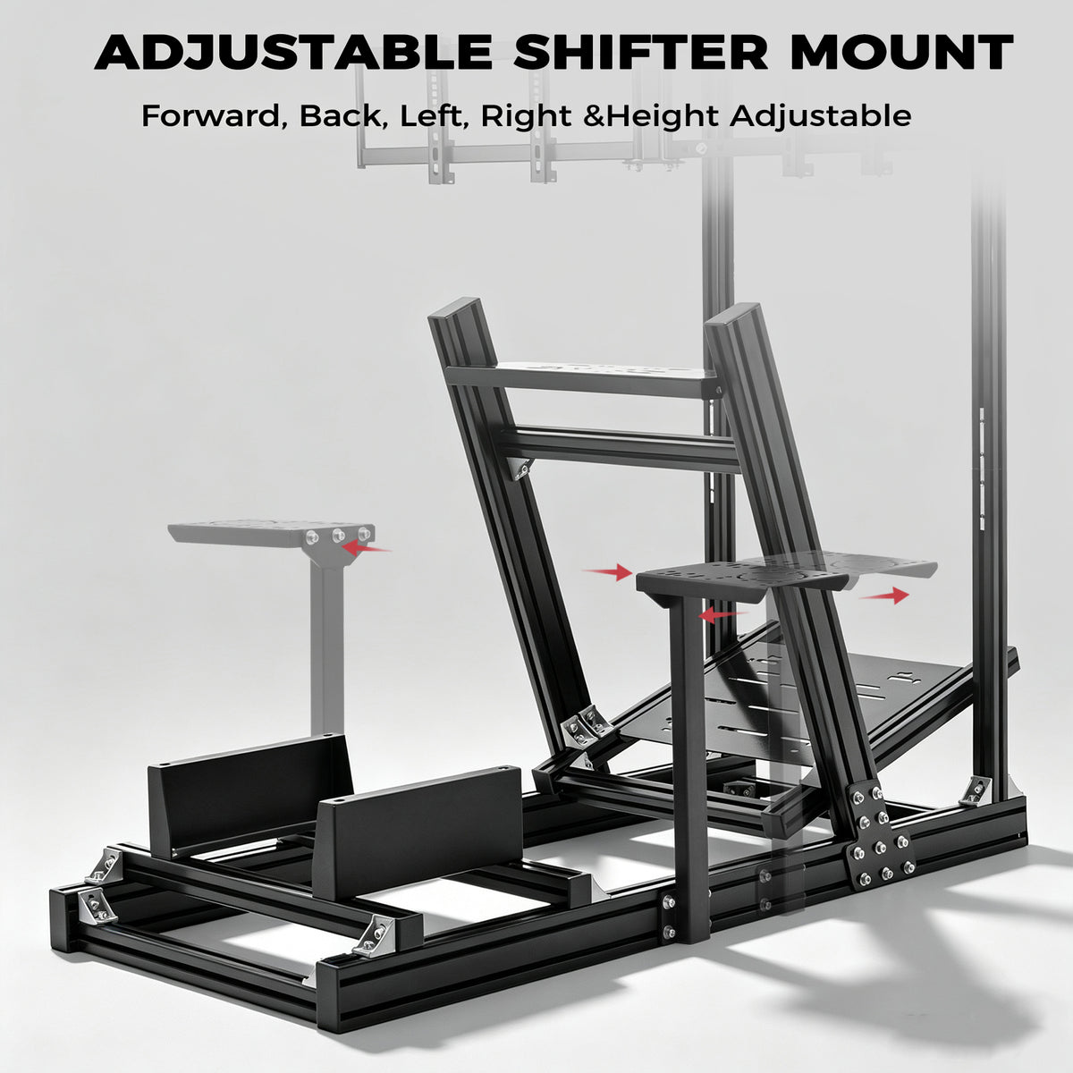 Minneer 4080 Aluminum Profile Sim Racing Cockpit with Triple Monitor Stand, Unlimited Adjustment, Suitable For Thrustmaster, Fanatec, Moza, Logitech g29 g920, Not Include Steering,TV,Wheel,Pedals,Handbrake