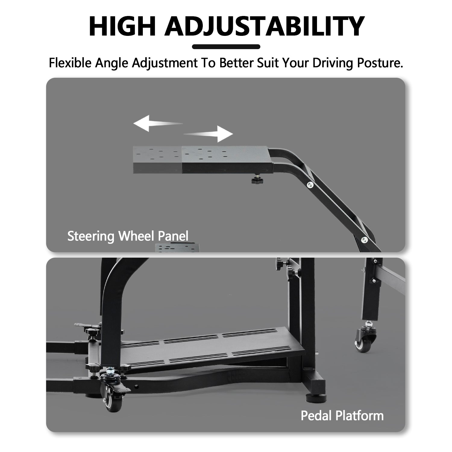 Minneer Driving Simulator Cockpit with Movable Monitor Stand and Adjustable Seat Fit for Logitech G29 G923 G920 /Thrustmaster T80 T150 T248,Seat, Steering Wheel, Monitor and Foot Pedal Not Provided