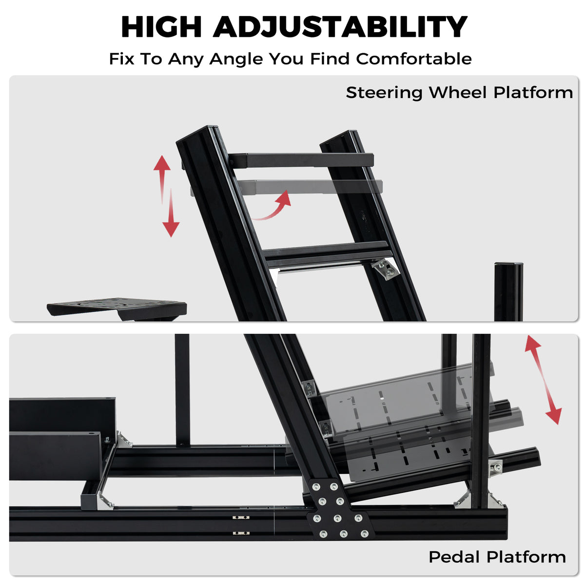 Minneer 4080 Aluminum Profile Racing Sim Cockpit, Ultra Strength & Rigidity, Fit for Logitech,Thrustmaster, Fanatec G29 G923 T248, Not Include Steering Wheel,Pedals,Handbrake