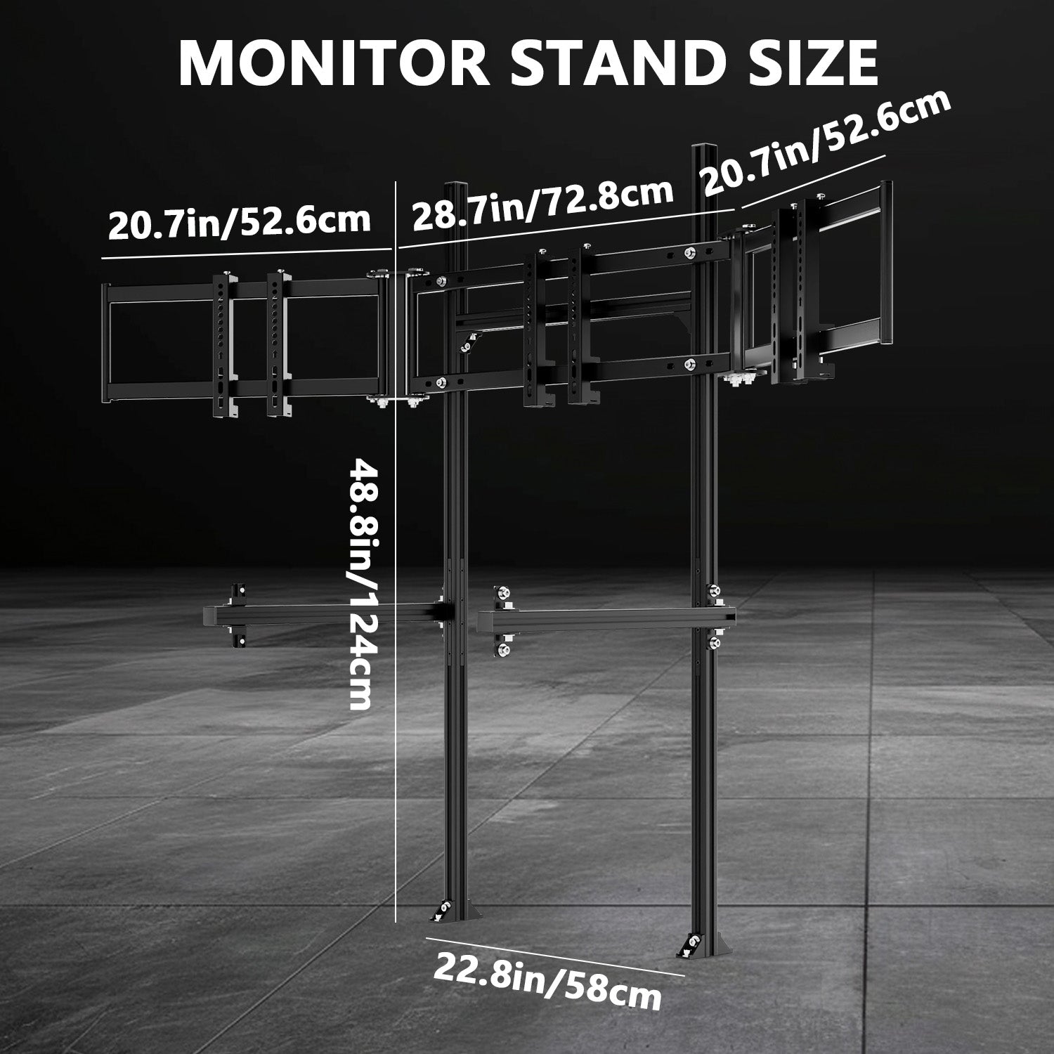 Minneer 3060 Aluminum Profile Cockpit Triple Monitor Stand for Racing Simulator Stand