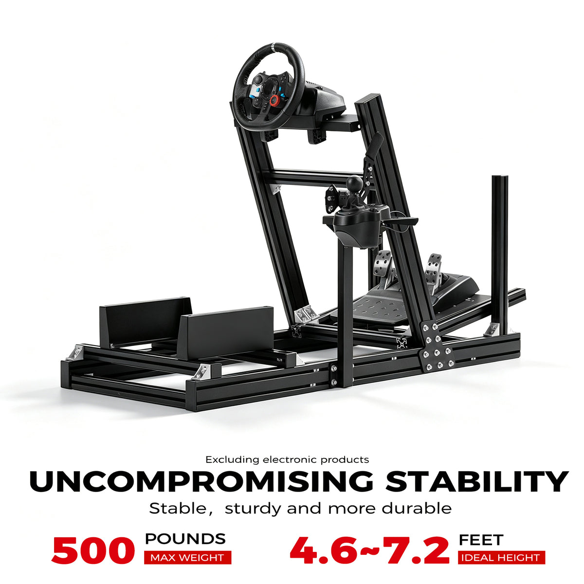 Minneer 4080 Aluminum Profile Racing Sim Cockpit, Ultra Strength & Rigidity, Fit for Logitech,Thrustmaster, Fanatec G29 G923 T248, Not Include Steering Wheel,Pedals,Handbrake