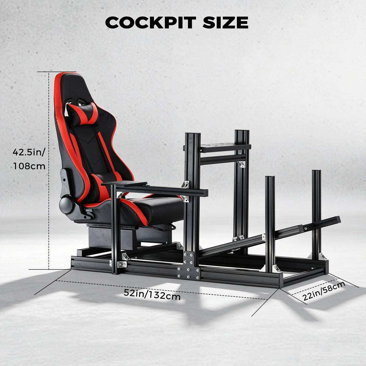Minneer 4080 Aluminium Profile Racing Sim Cockpit with Red Seat, Fully Adjustability, Fit for Logitech,Thrustmaster, Fanatec G29 G923 T248, Not Include Steering Wheel,Pedals,Handbrake