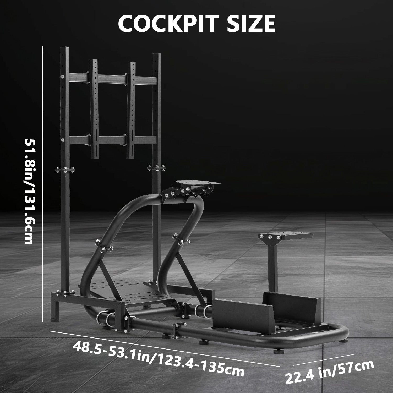 Minneer Racing Sim Mount with Monitor Stand Compatible with Logitech G29 G920, Thrustmaster T248, Fanatec, Professional Gaming Steering Wheel Mount, Seat, Steering Wheel and Foot Pedal Not Provided