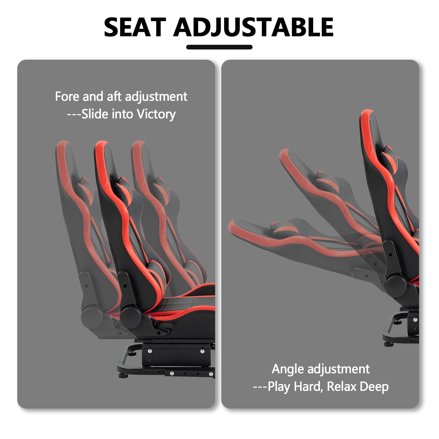 Minneer Driving Sim Cockpit with Red Seat Unobstructed Design for Both Legs Fit for Logitech/Thrustmaster G29,G920,G923,G25&T300RS,T80,T150 Adjustable No Steering Wheel, Handbrake, Pedals