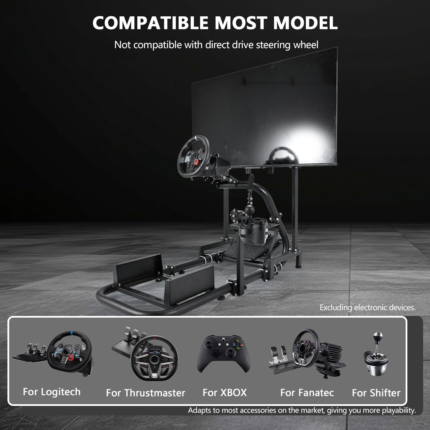 Minneer Racing Sim Cockpit, Fully Adjustability, Fit for Logitech,Thrustmaster,G29 G923 T248, Not Include Steering Wheel,Pedals,Handbrake