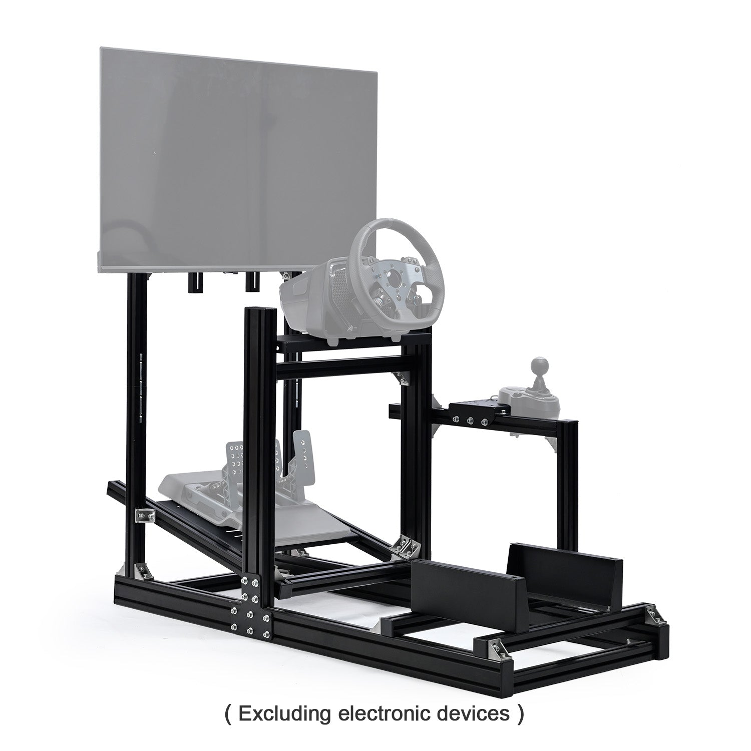 Minneer 4080 Aluminum Profile Racing Simulator Cockpit with Monitor Mount, Unlimited Adjustment, Fit for Thrustmaster, Fanatec, Moza, Logitech G29 GPro, Not Include Steering Wheel,Pedals,Handbrake