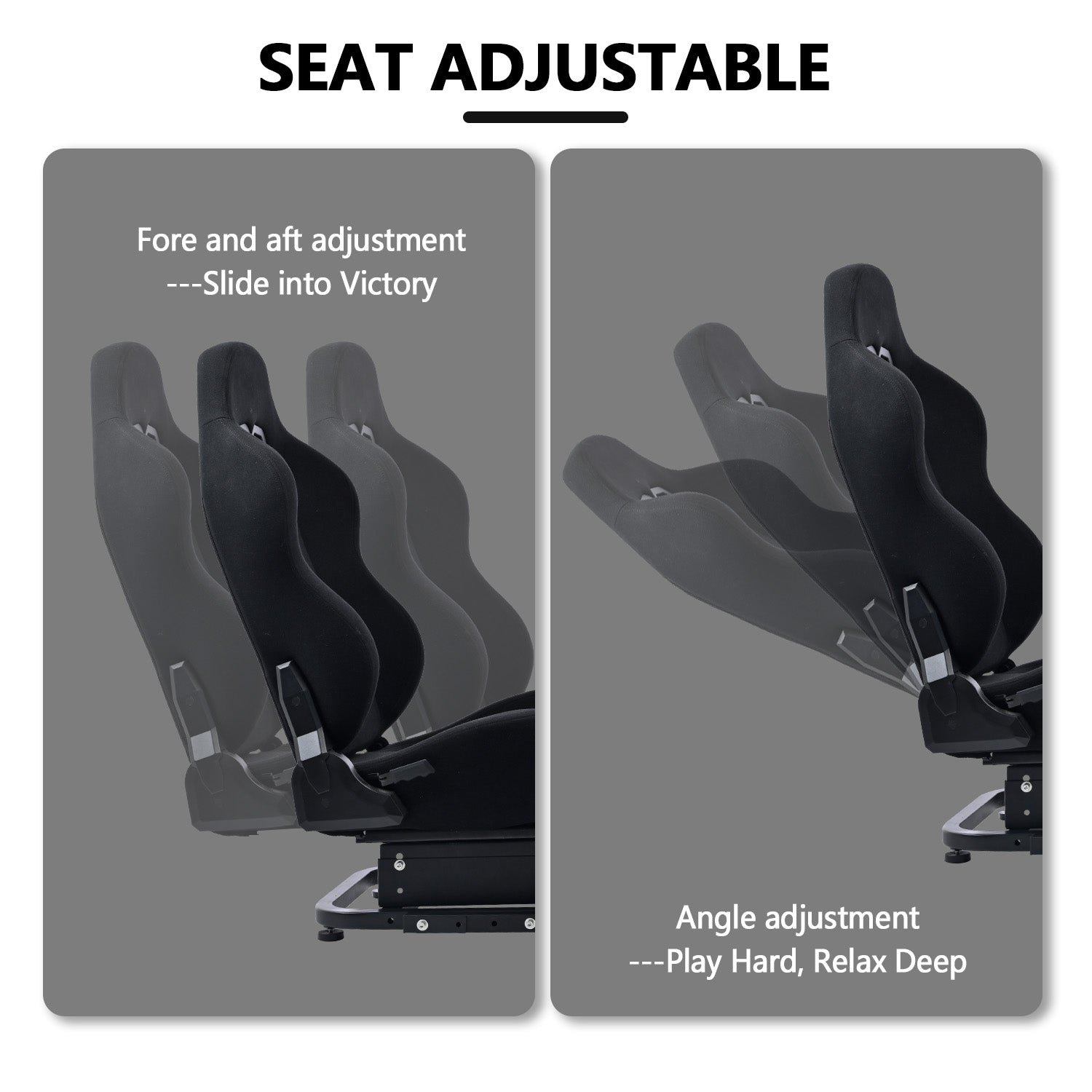 Minneer Steering Wheel Stand Racing Cockpit with Black Seat Triple Monitor stand ,Unobstructed Design for Both Legs,Fit for Logitech/Thrustmaster G29,G920,T300RS,T80, Adjustable, No Steering Wheel, Handbra