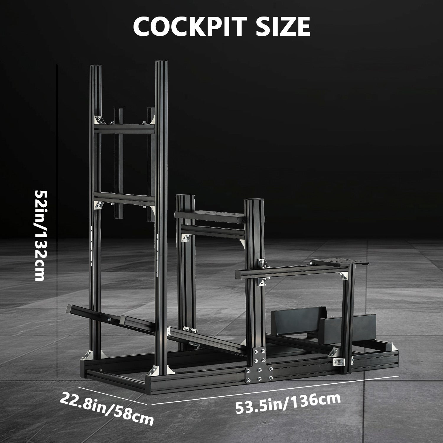 Minneer 4080 Aluminum Profile Racing Simulator Cockpit with Monitor Mount, Unlimited Adjustment, Fit for Thrustmaster, Fanatec, Moza, Logitech G29 GPro, Not Include Steering Wheel,Pedals,Handbrake