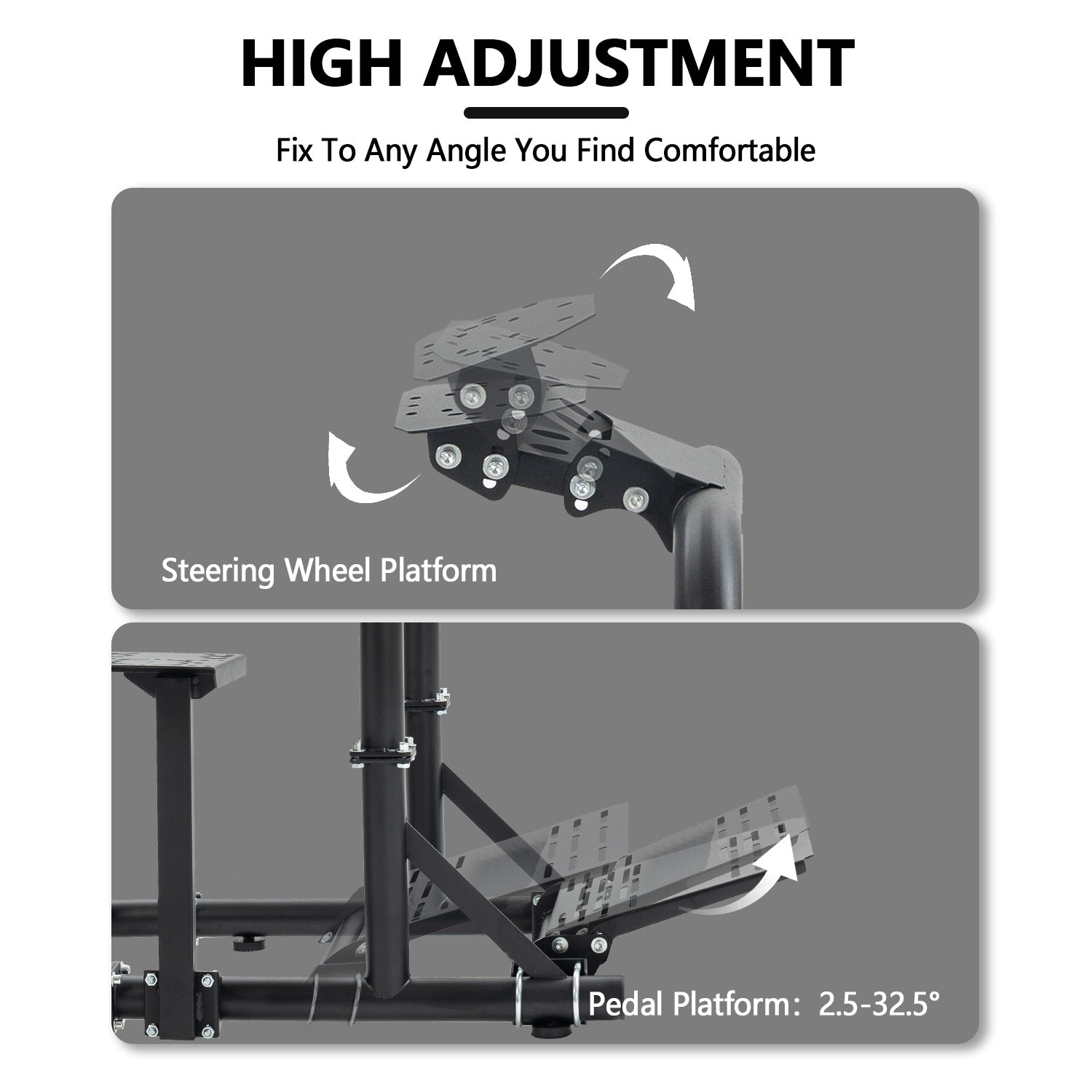 Minneer Racing Sim Cockpit, Wide Compatibility, Fit for Logitech,Thrustmaster, Fanatec G29 G923 T248, Not Include Steering Wheel,Pedals,Handbrake
