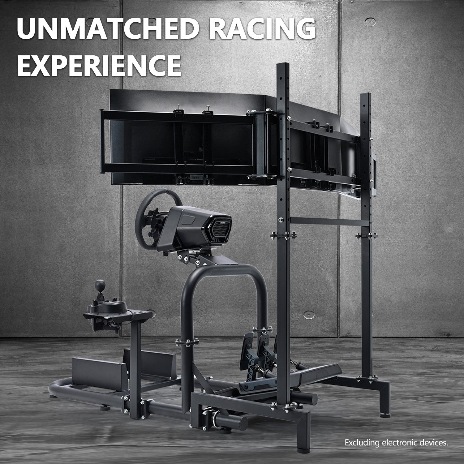 Minneer Driving Simulator Cockpit with Triple Monitor Mount ,Fully Adjustability, Fit for Logitech,Thrustmaster, Fanatec G29 G923 T248, Not Include Steering Wheel,Pedals,Handbrake