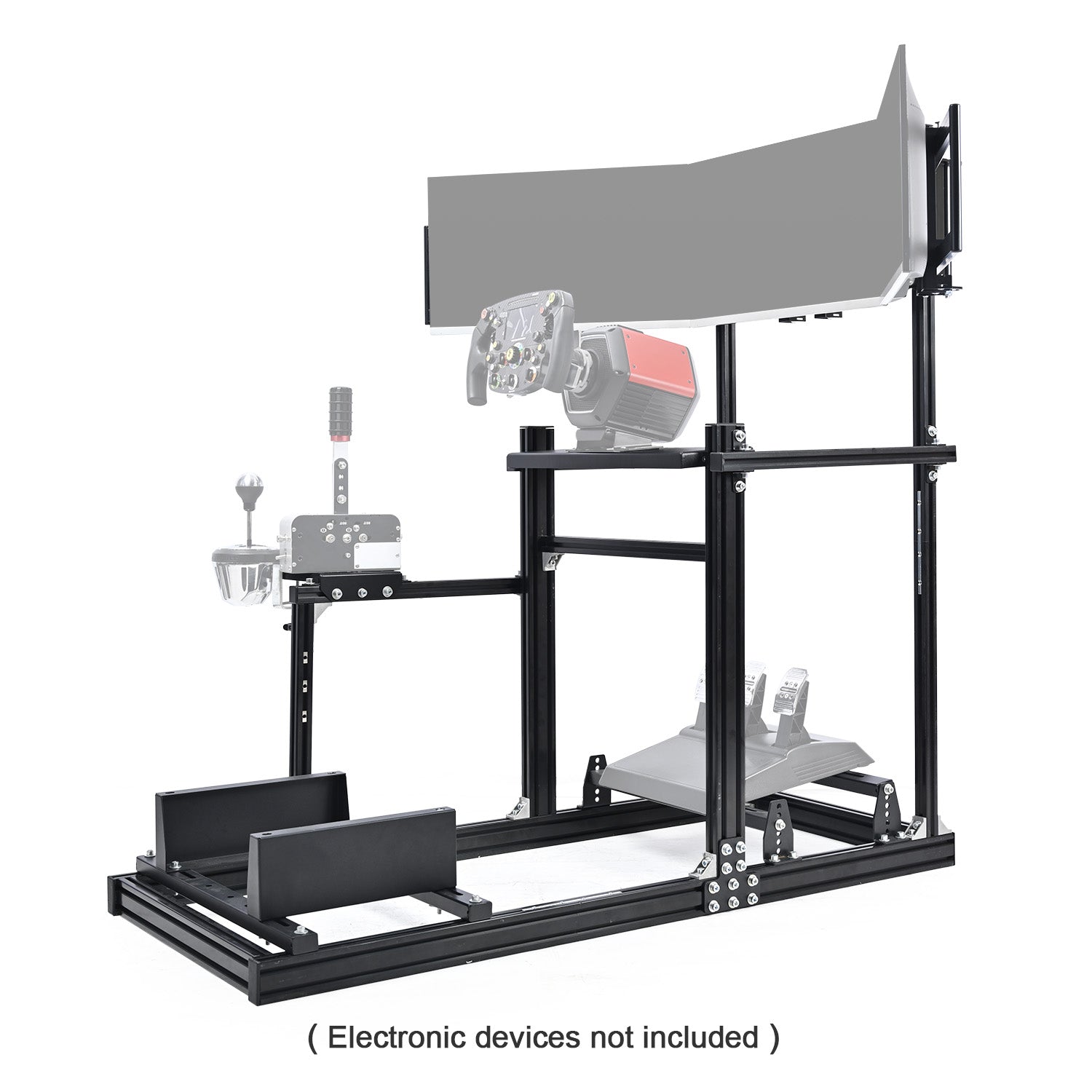 Dardoo 3060 Aluminum Racing Simulator Cockpit with Triple Monitor Stand , Fully Adjustable, Fit for Logitech G29 G923, Analog Frame 3060, Steering Wheel, Pedals, and Hand Brake Not Included