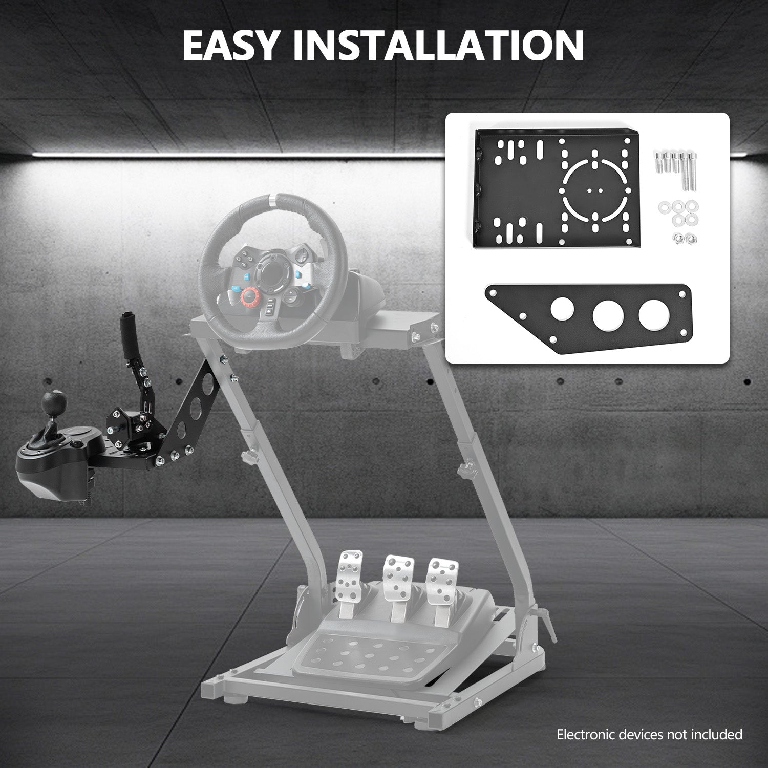 Minneer Upgraded Racing Gear Shift Lever Panel, Adapted to Multiple Games Racing Bracket