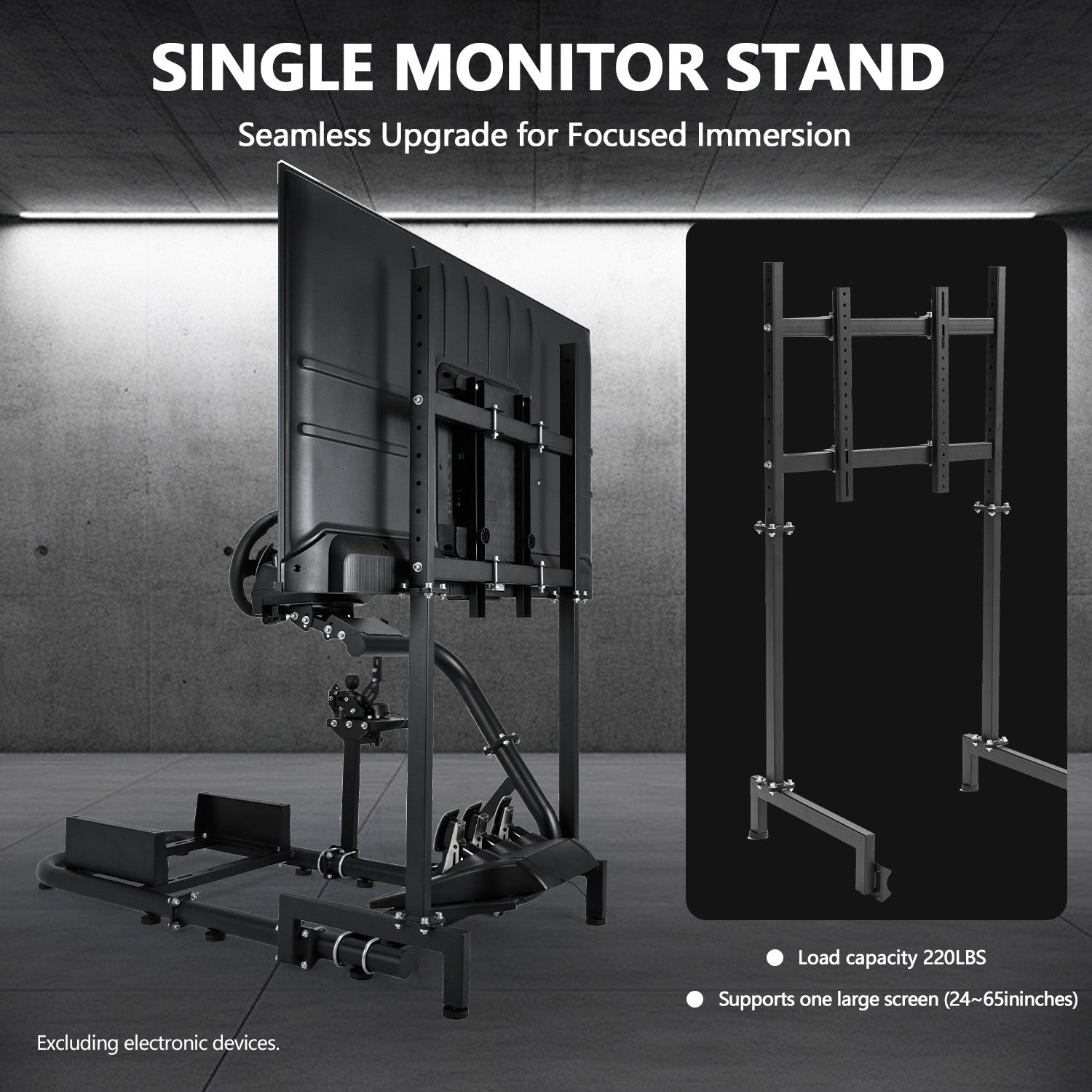 Minneer Racing Sim Cockpit, Fully Adjustability, Fit for Logitech,Thrustmaster,G29 G923 T248, Not Include Steering Wheel,Pedals,Handbrake