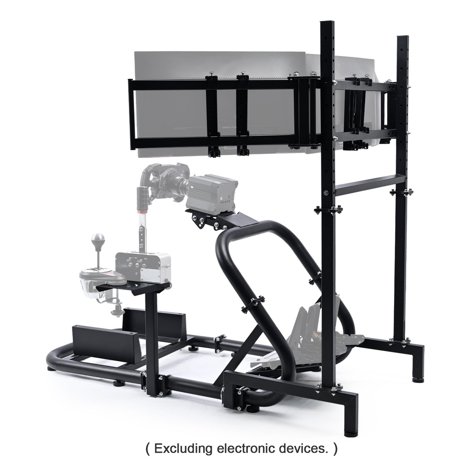Minneer Racing Simulator Cockpit with Triple Screen Mount for Logitech / Fanuc / Thrustmaster G27 G923 G920, 50 mm Large Round Tube Driving Simulator Mount without Steering Wheel / Shift / Pedals / TV