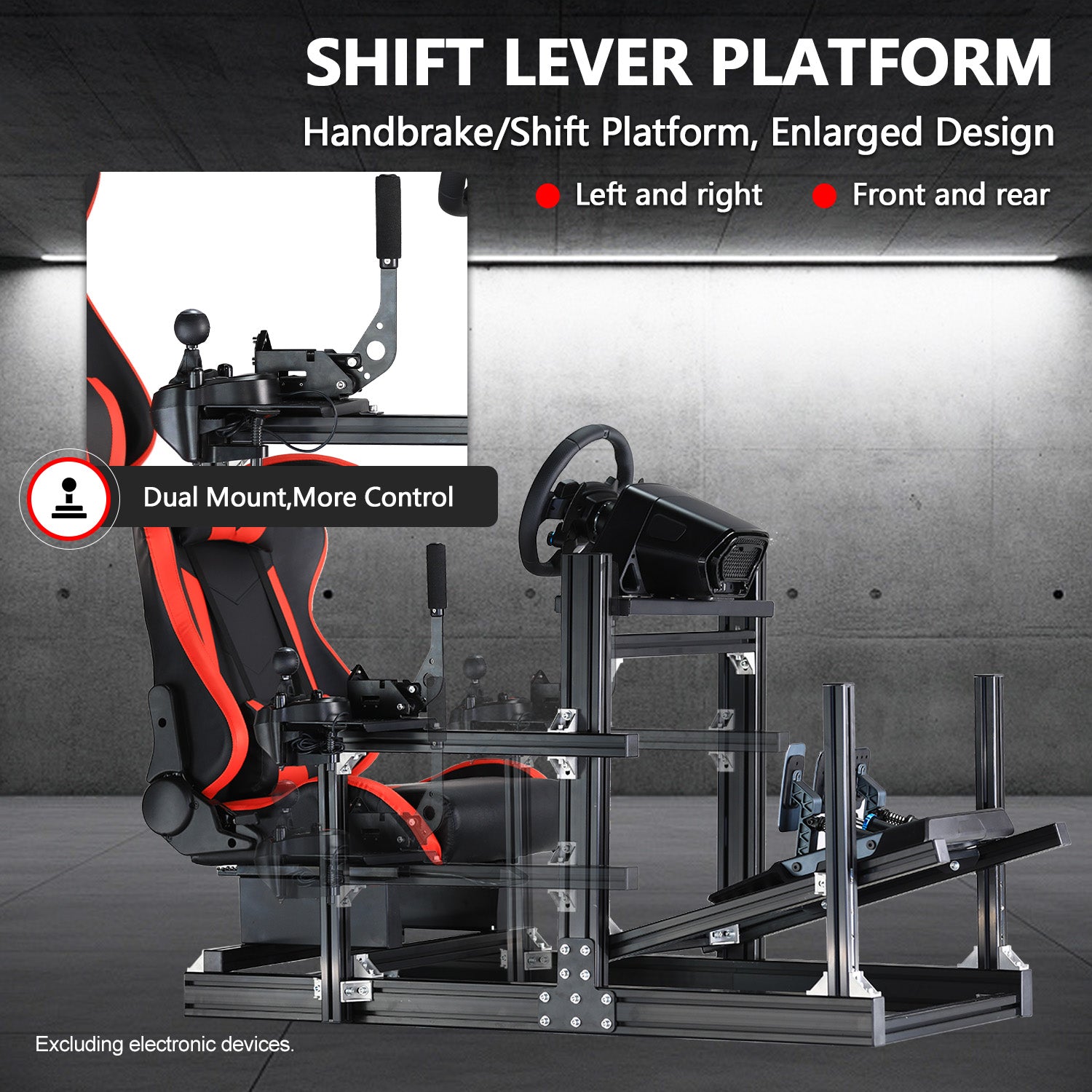 Minneer 4080 Aluminium Profile Racing Sim Cockpit with Red Seat, Fully Adjustability, Fit for Logitech,Thrustmaster, Fanatec G29 G923 T248, Not Include Steering Wheel,Pedals,Handbrake