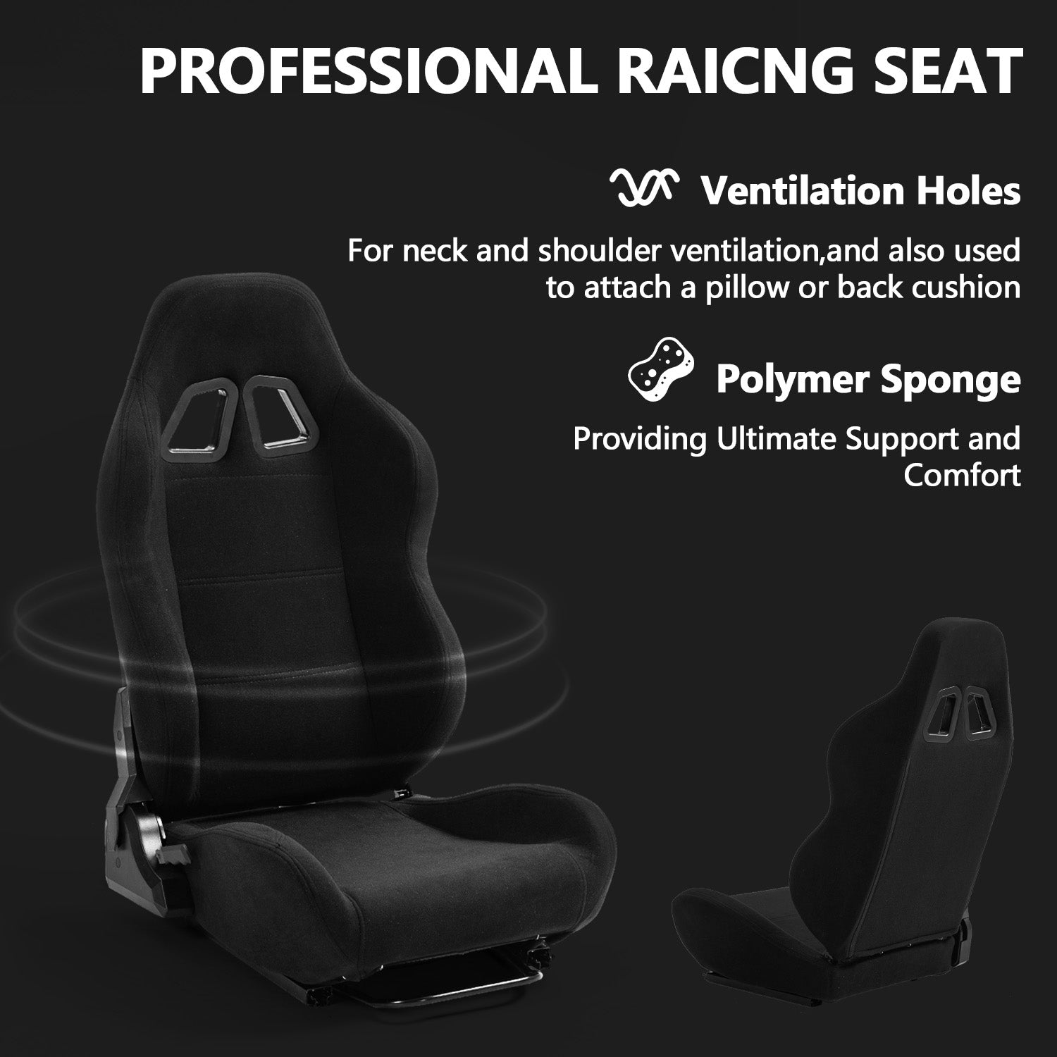 Minneer 3060 Aluminum Profiles Racing Simulator Cockpit with Black Seat and Triple Monitor Stand , Fully Adjustable, Fit for Logitech G29 G923, Steering Wheel, Pedals, and Hand Brake Not Included