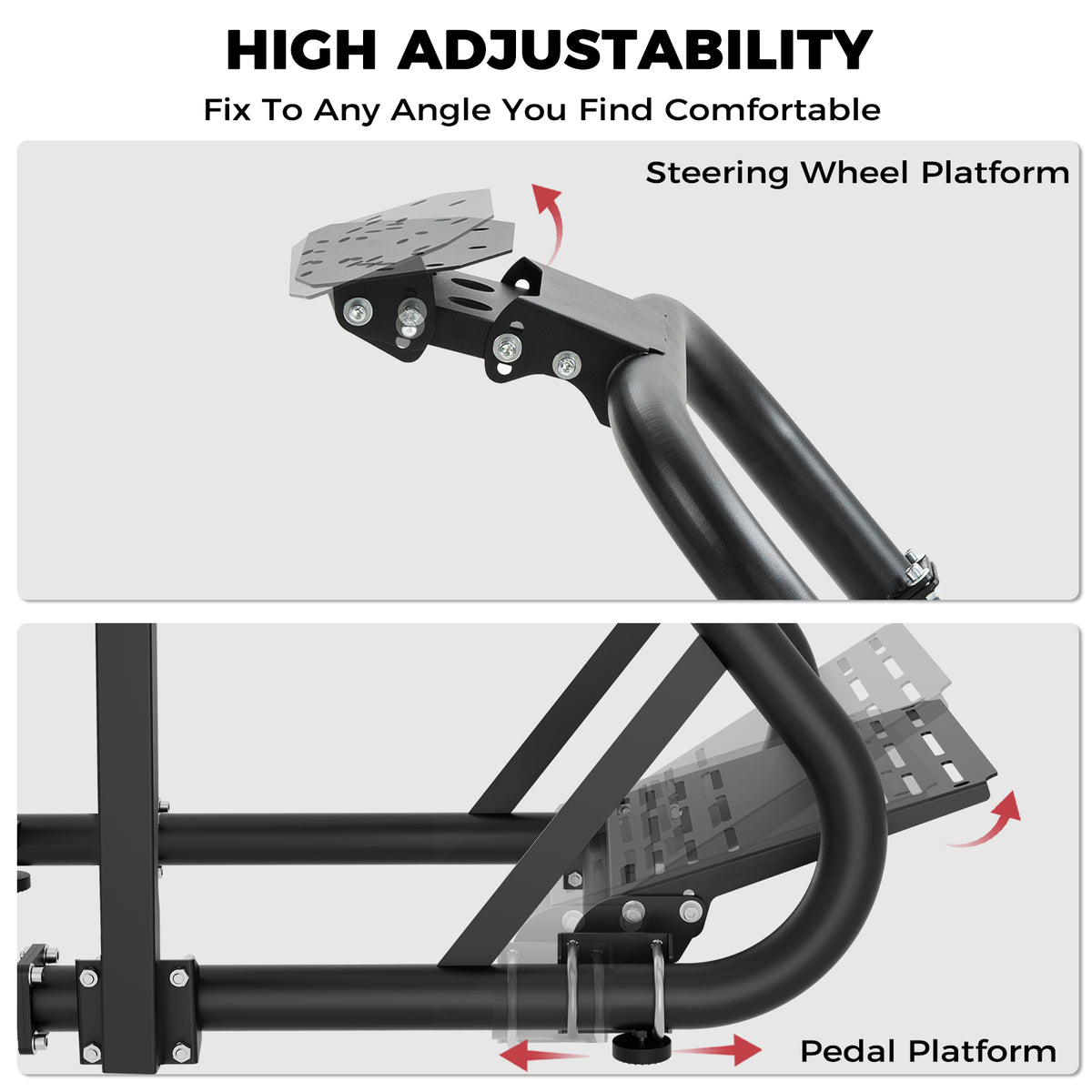 Minneer Immersive Racing Simulator Cockpit with Black Seat and TV Stand, Upgrade&Adjustable, Fit for Logitech/Fanatec/Thrustmaster G29 T248 T300, Steering Wheel Stand Not Included Wheel,Pedal & Handbrake
