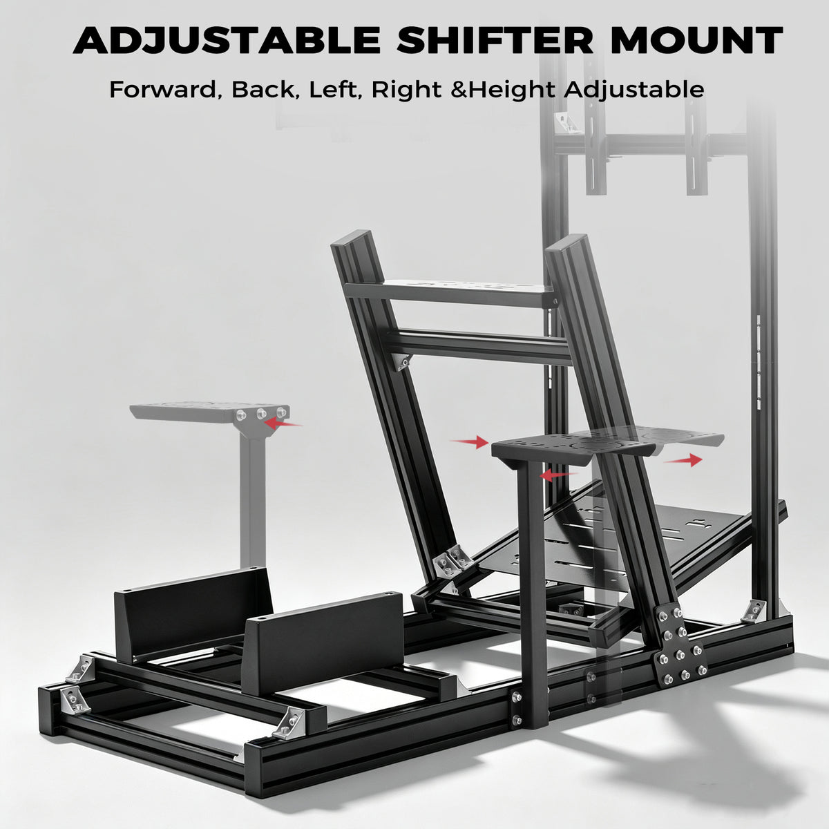 Minneer 4080 Aluminum Profile Racing Simulator Cockpit with Monitor Stand , Unlimited Adjustment, Fit for Thrustmaster, Fanatec, Moza, Logitech G29 GPro, Sim Frame 8040,Not Include Steering,TV,Wheel,Pedals,Handbrake