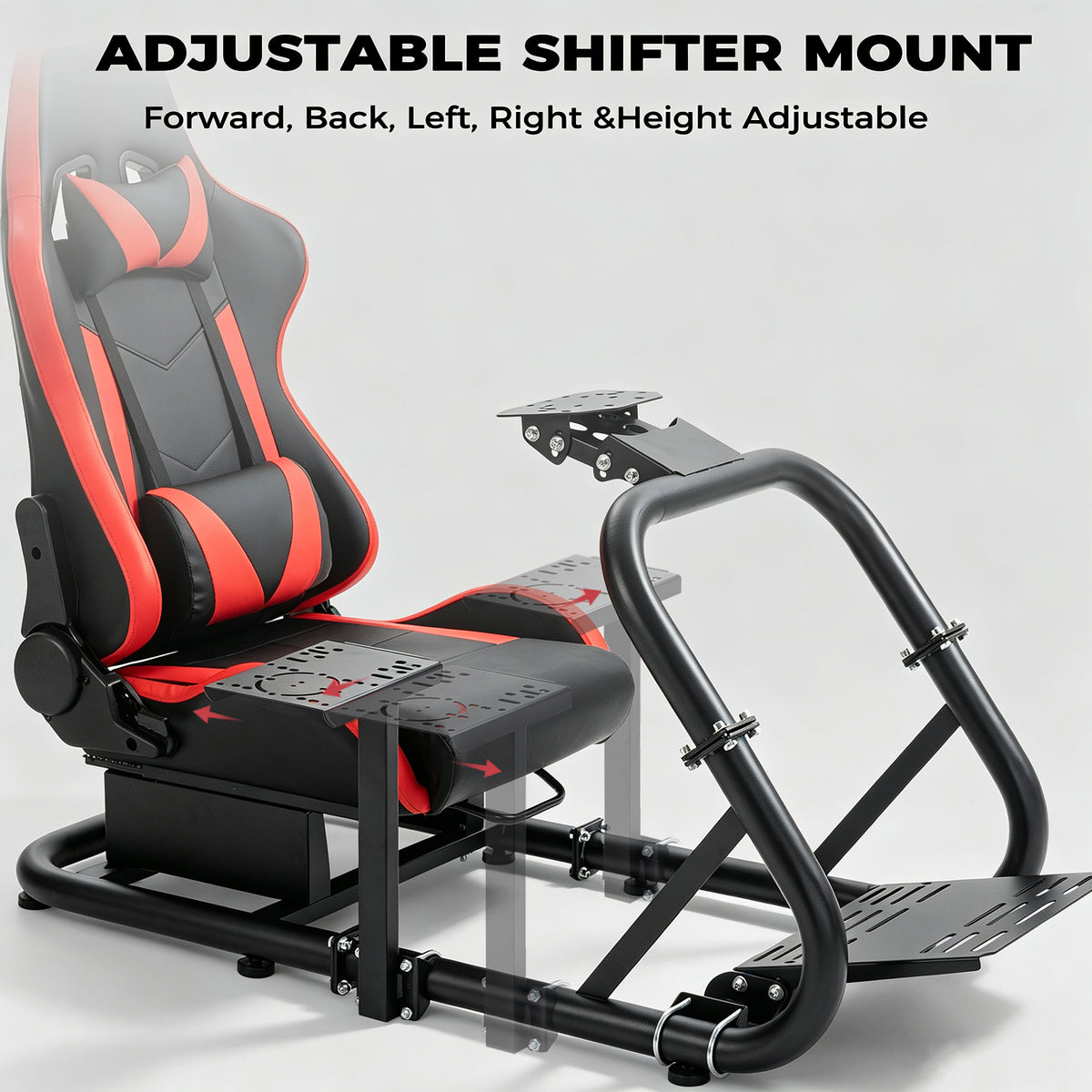 Minneer Racing Simulator Cockpit Pro with Seat Professional Sim Racing Wheel Frame Large Round Tube Fully Adjustable without Pedal Wheel and Handbrake