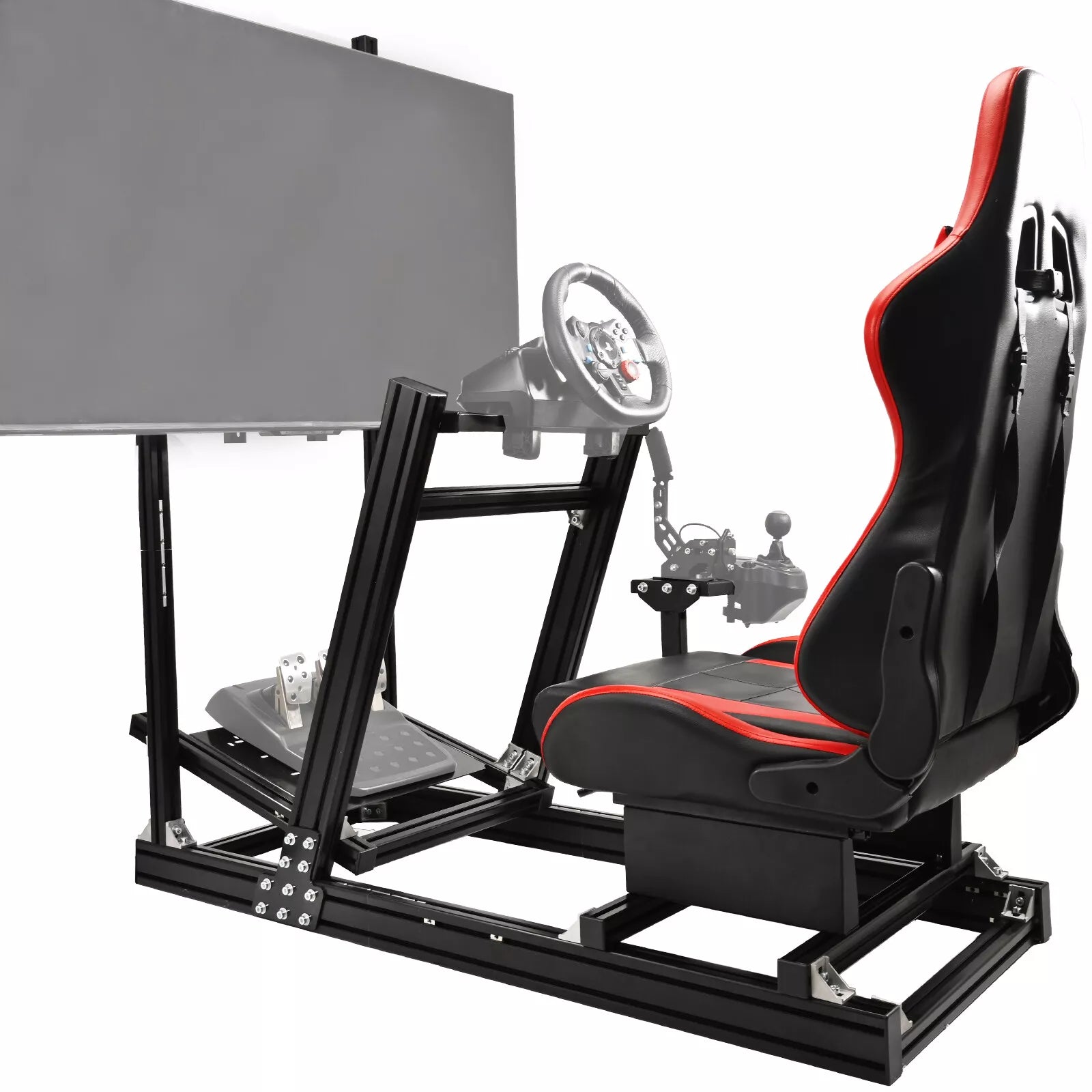 Minneer F1 Professional Racing Simulator Cockpit with TV Stand Fit Logitech
